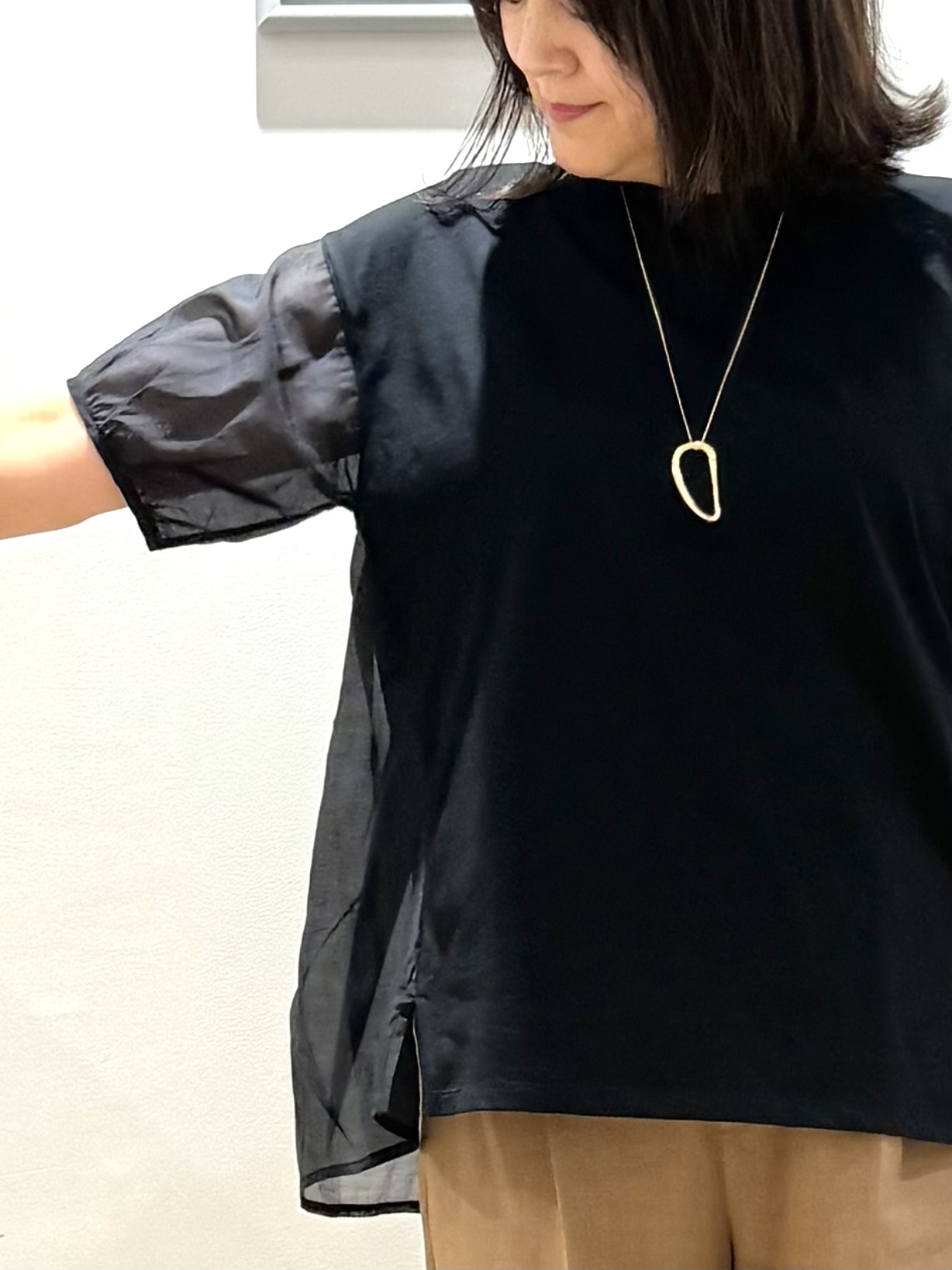 Lilyさんの「grove｜【UVカット】体型カバー叶う、バックプリーツTシャツ」を使ったコーディネート