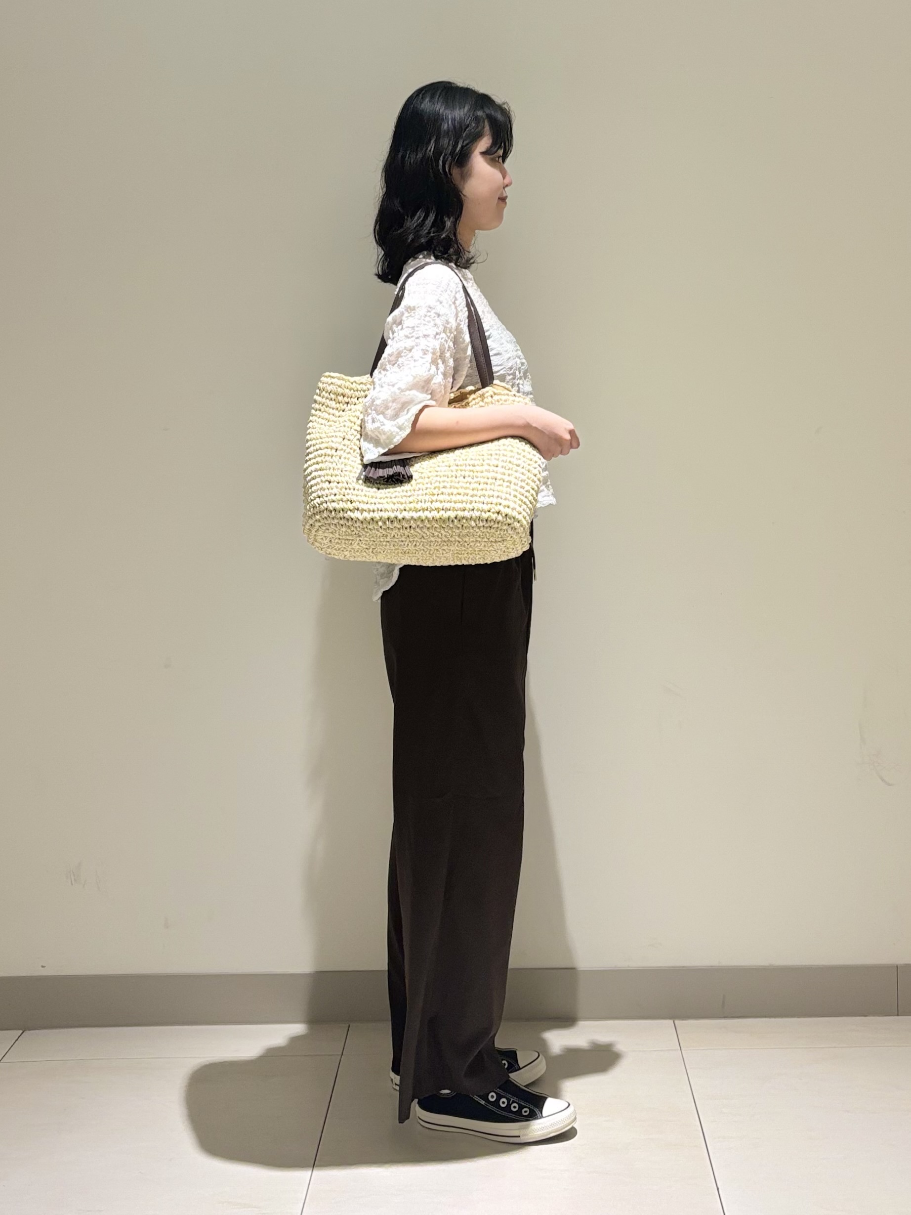 mayuさんの「Dessin｜【マシンウォッシャブル】エアリーシアー 5分袖プルオーバーシャツ」を使ったコーディネート