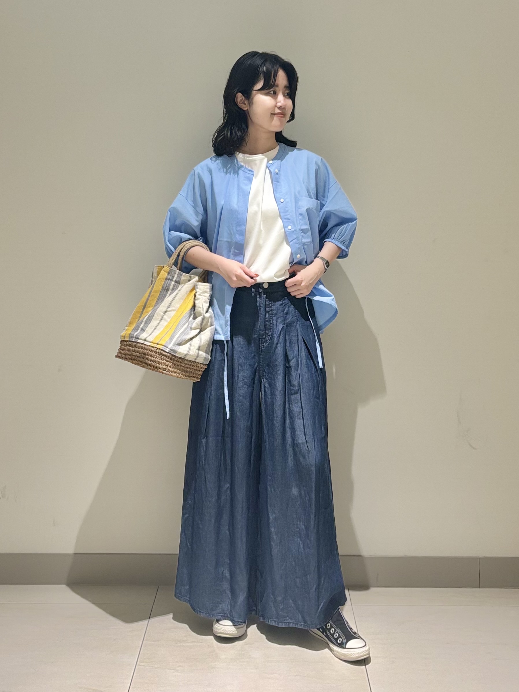 mayuさんの「Dessin｜【接触冷感/UVカット】美光沢ノースリーブカットソー」を使ったコーディネート