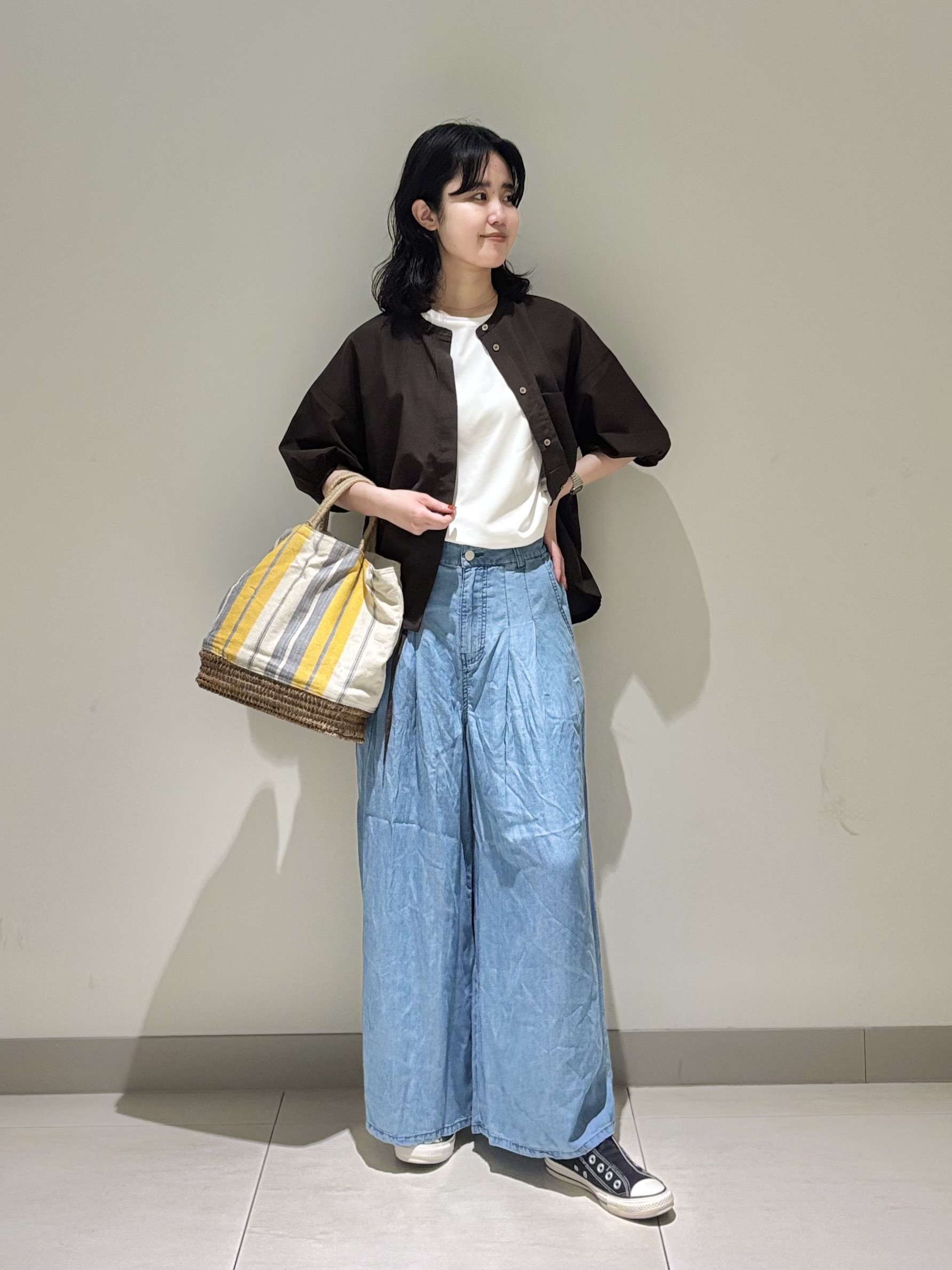 mayuさんの「Dessin｜【接触冷感/UVカット】美光沢ノースリーブカットソー」を使ったコーディネート