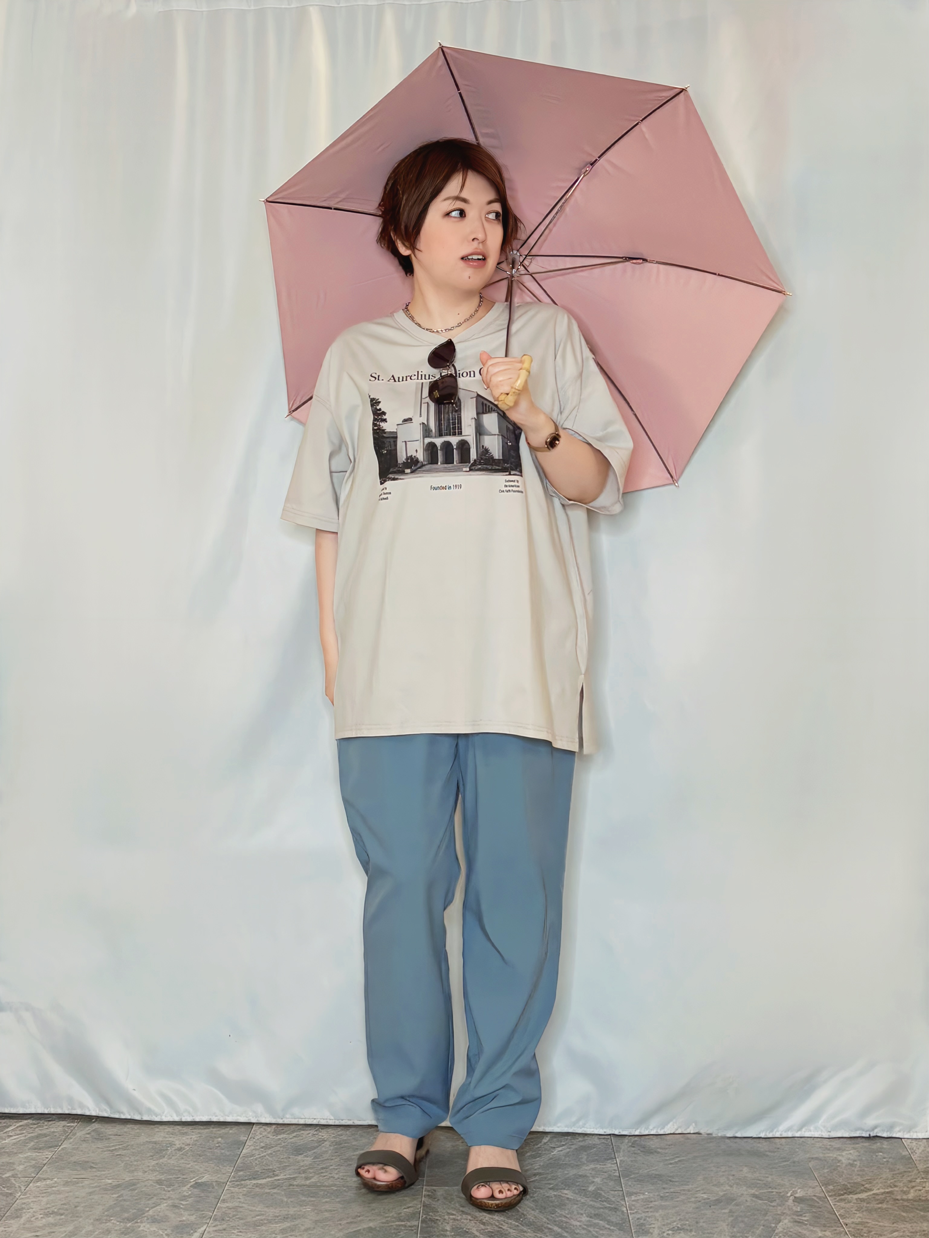 たみさんの「SHOO･LA･RUE｜【体型カバー】ゆるっとBIGアソートTシャツ」を使ったコーディネート