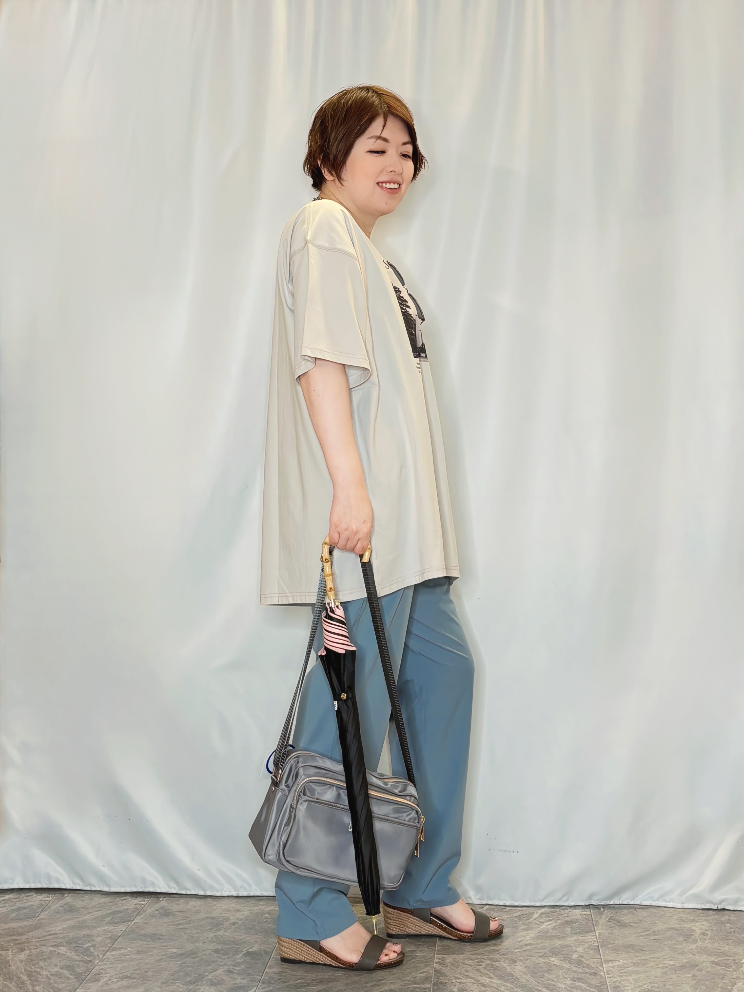 たみさんの「SHOO･LA･RUE｜【体型カバー】ゆるっとBIGアソートTシャツ」を使ったコーディネート