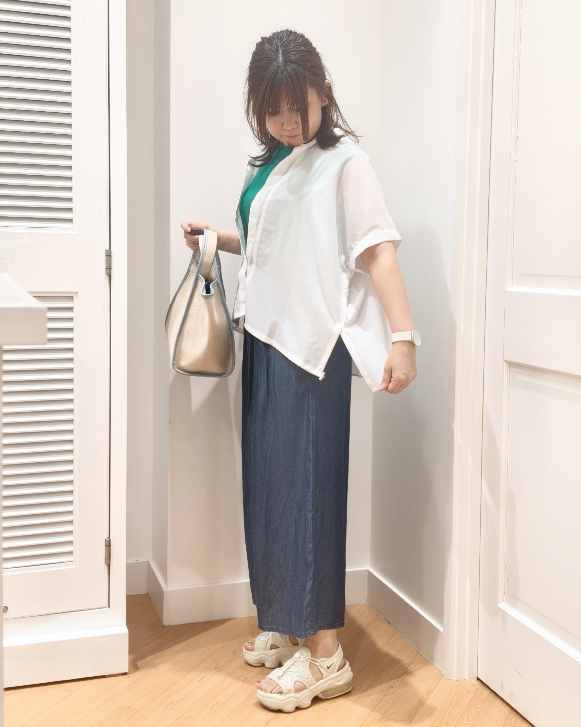 AIKOsanさんの「Dessin｜【高通気/セットアップ可】ドロストシャツ」を使ったコーディネート