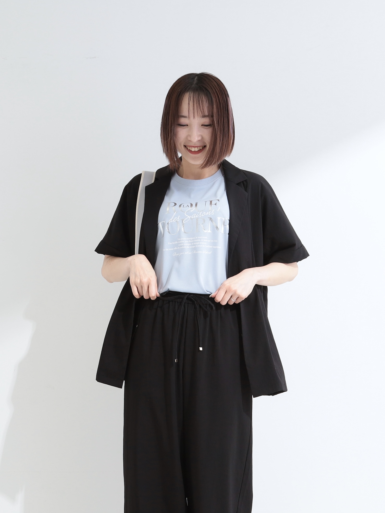 𝐜𝐡𝐢𝐤𝐚さんの「SHOO･LA･RUE｜【高レビュー/洗濯機可/セットアップ可】軽凛(かろりん) 半袖ジャケット」を使ったコーディネート
