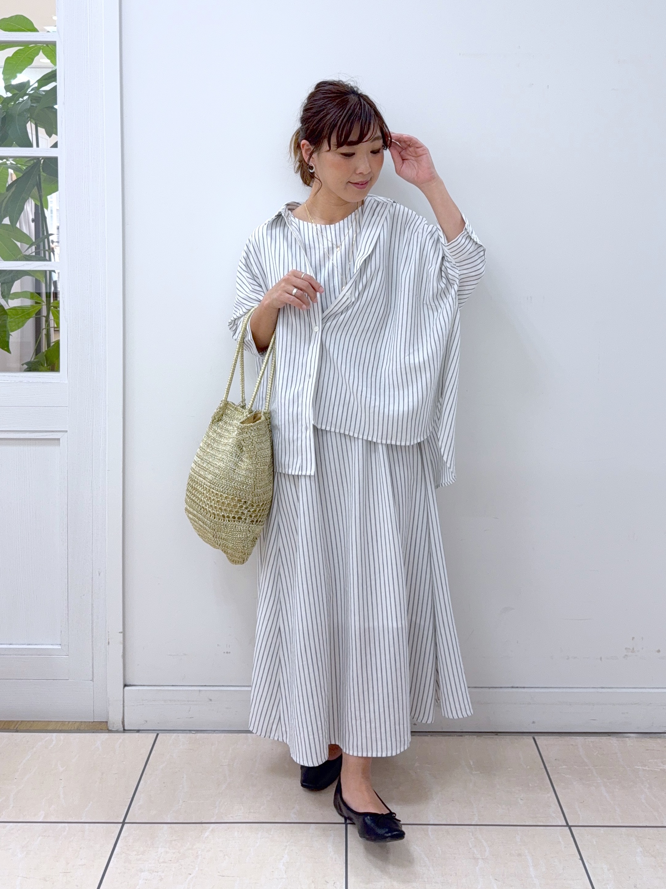 Osawaさんの「Dessin｜【セットアップ可/洗える】リネンブレンドドルマンシャツ」を使ったコーディネート