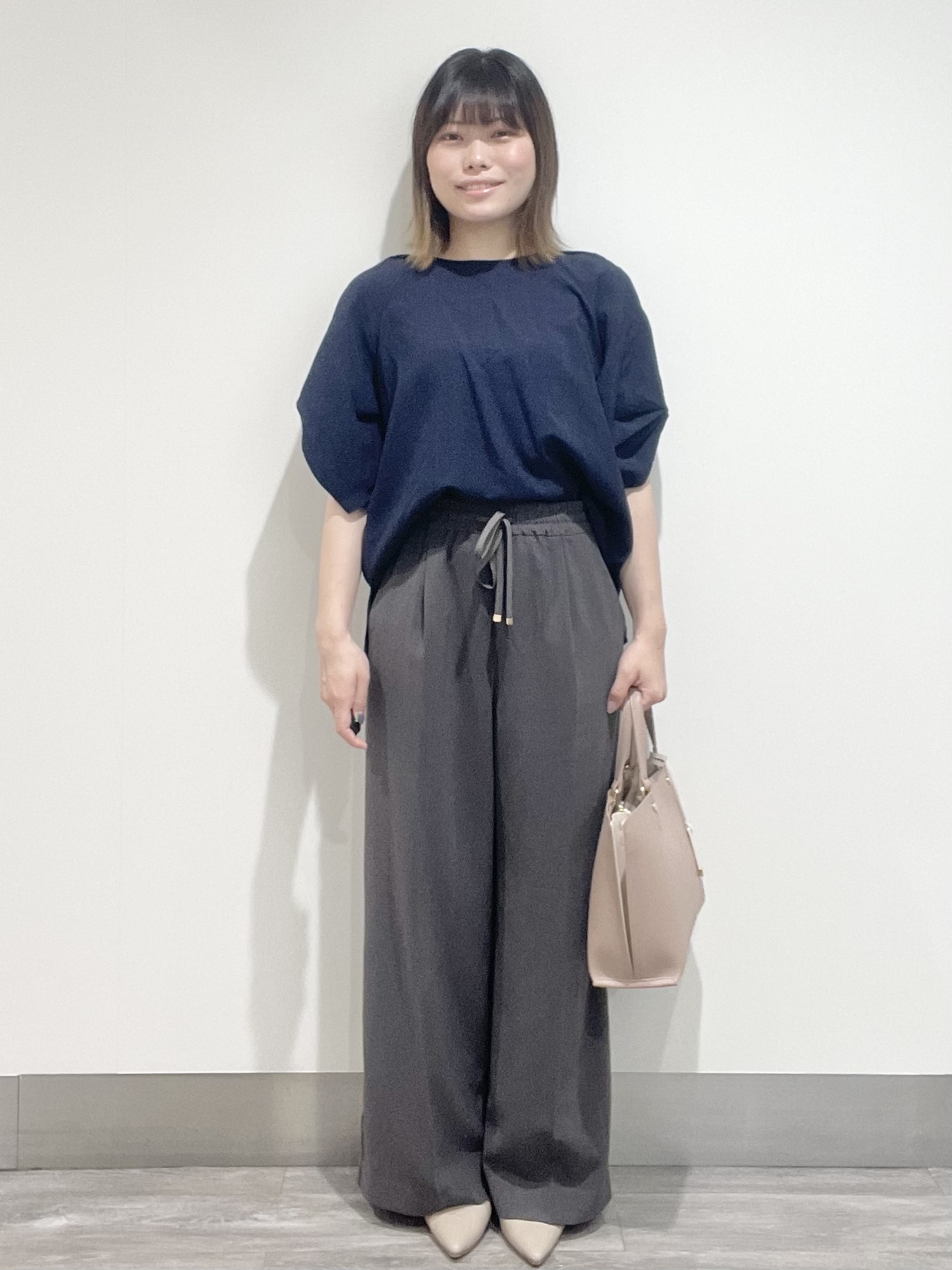 こじさんの「OPAQUE.CLIP｜【接触冷感／吸水速乾】リネンライク タックスリーブブラウス《セットアップ対応／洗濯機OK》」を使ったコーディネート