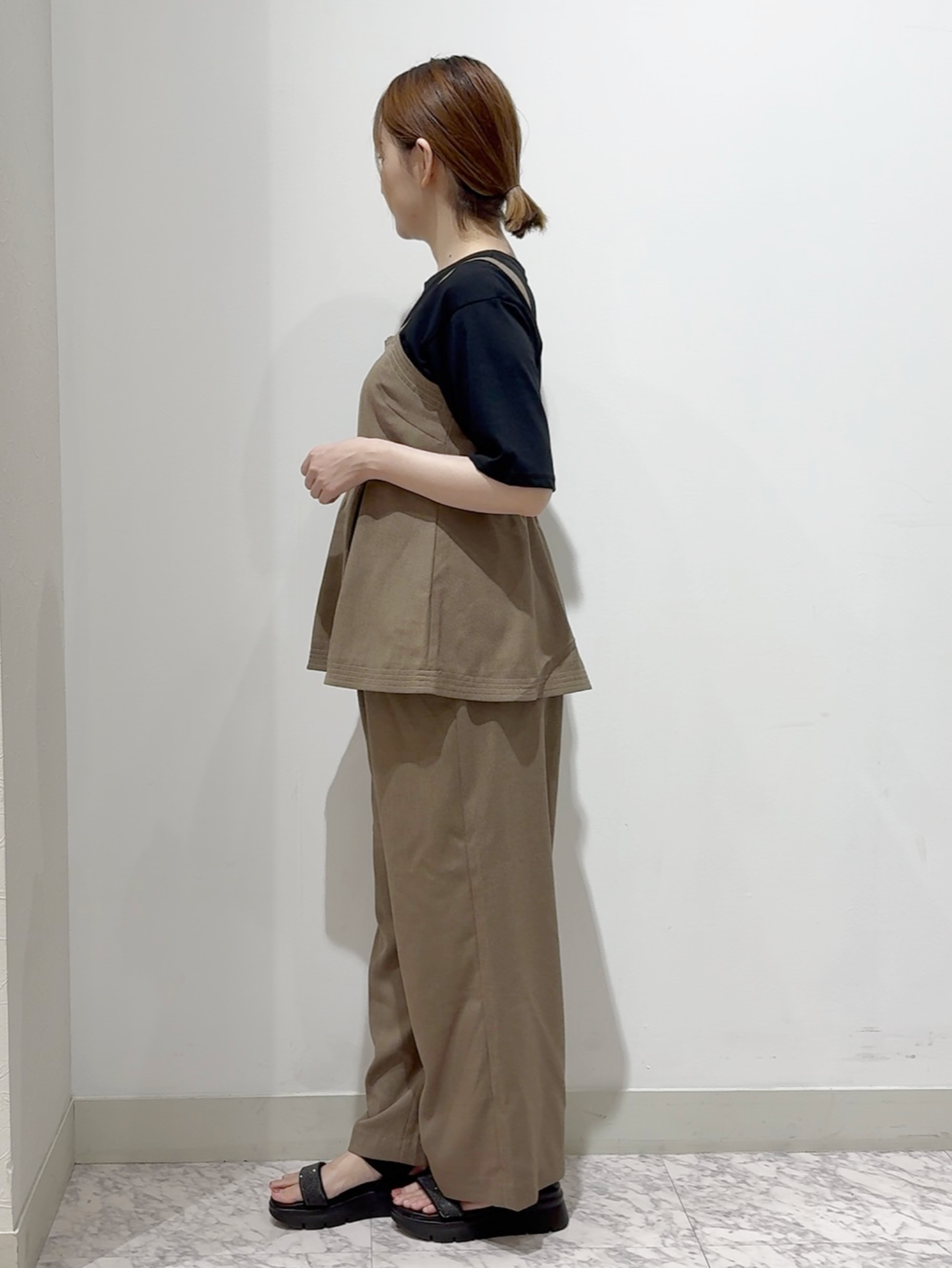 しかっちさんの「grove｜【UVカット/接触冷感】プリントアソート5分袖Tシャツ」を使ったコーディネート