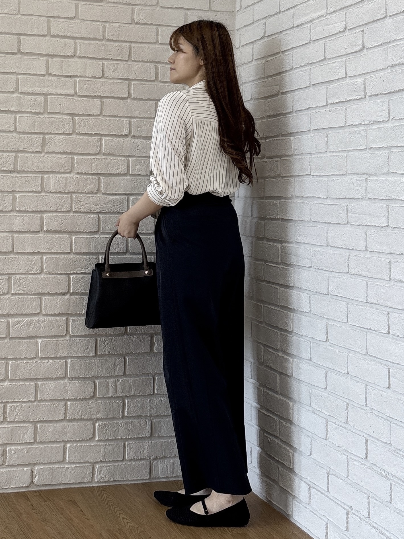 sayaさんの「grove｜高評価！【貴島明日香さん着用・洗える】チャーム付きマルチWAYボウタイブラウス」を使ったコーディネート