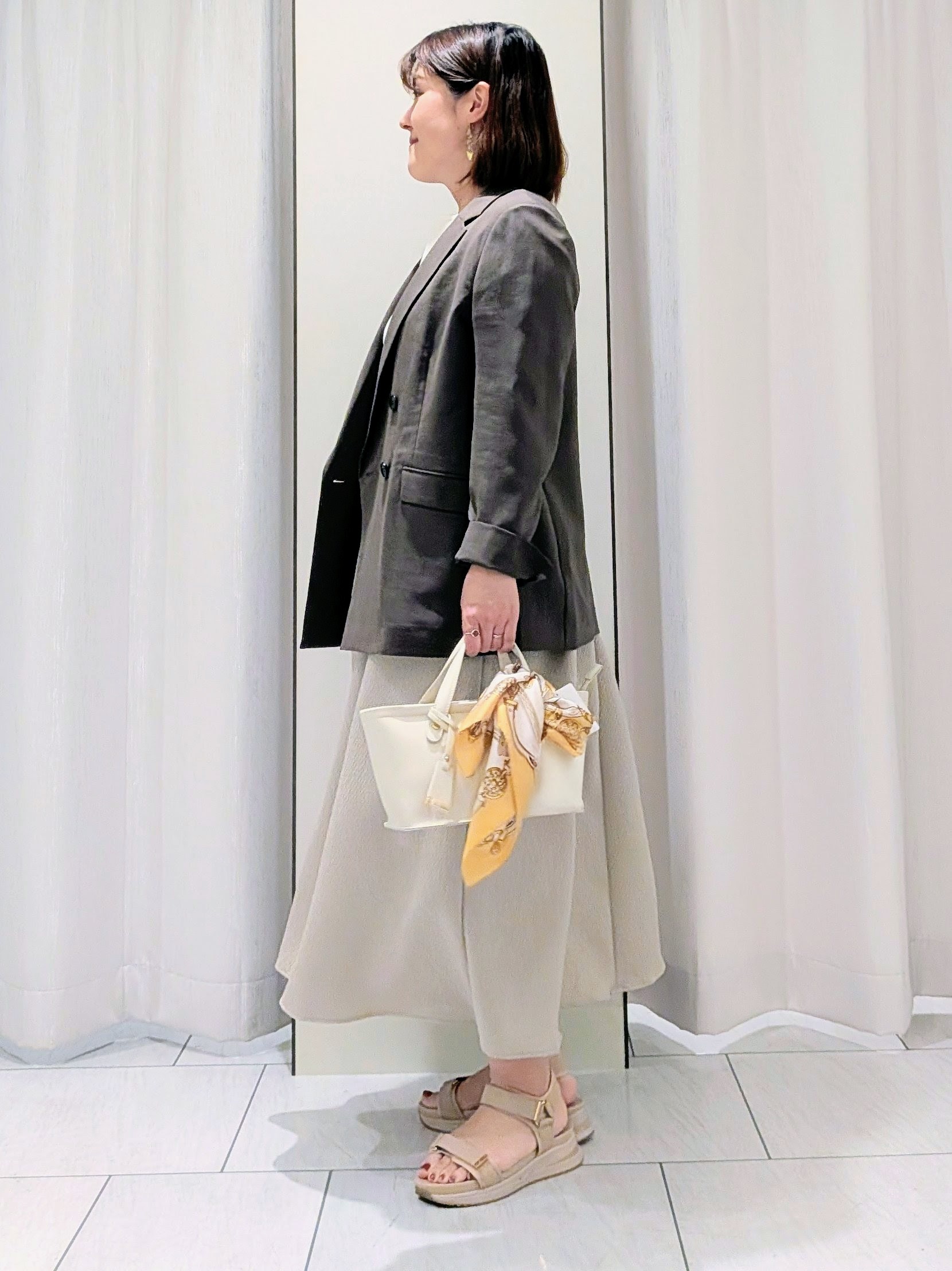 Onumaさんの「UNTITLED｜◆【一枚でサマ見え】ニットドッキングジャガードワンピース」を使ったコーディネート