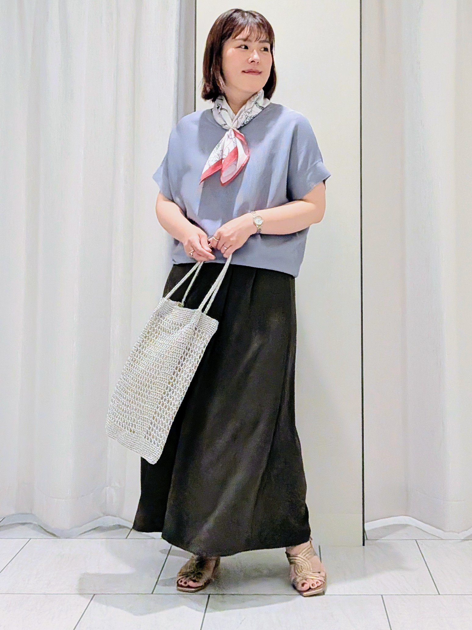 Onumaさんの「UNTITLED｜【11色展開/体型カバー】前後2WAYフレンチスリーブニット」を使ったコーディネート