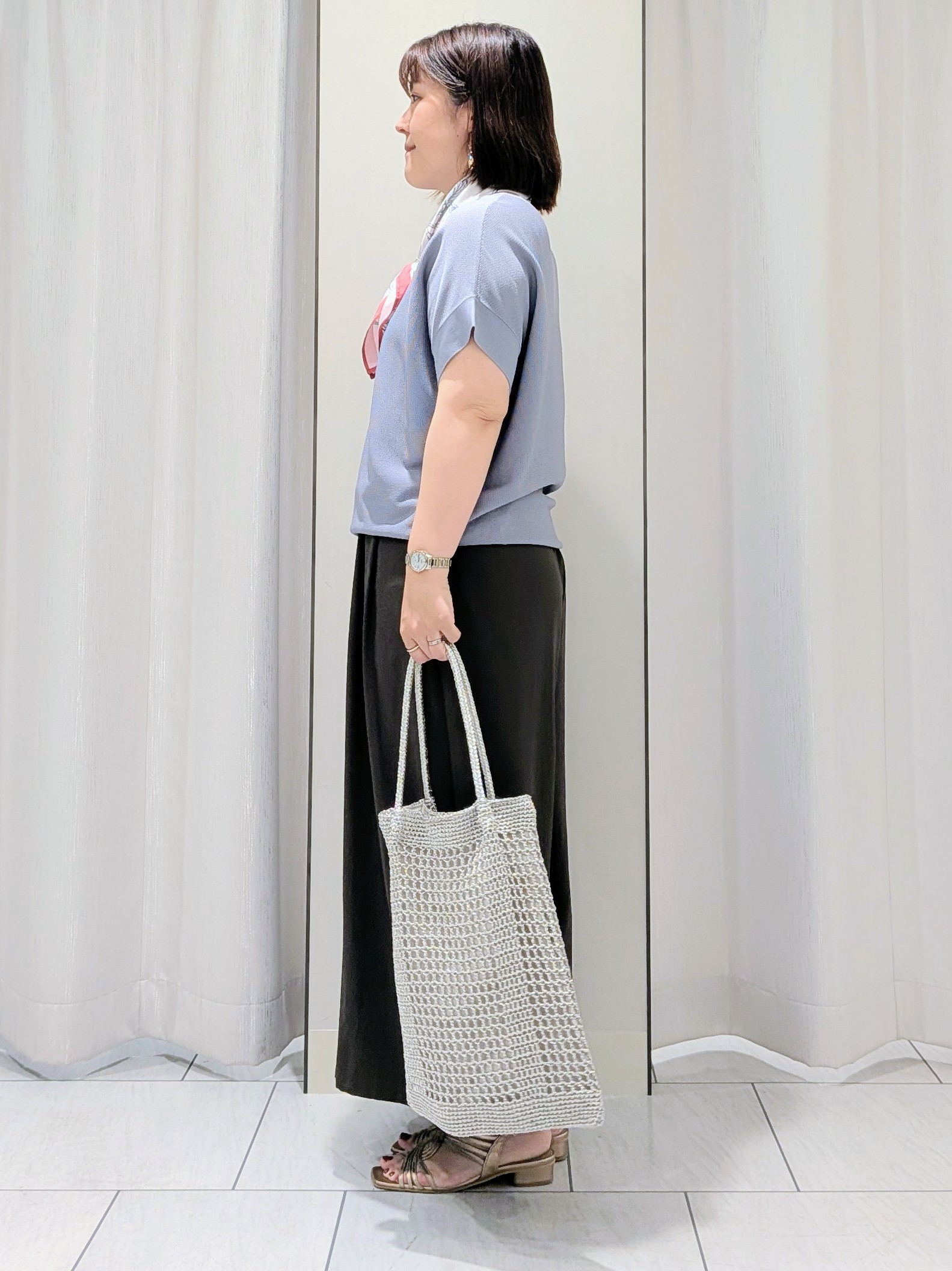 Onumaさんの「UNTITLED｜【11色展開/体型カバー】前後2WAYフレンチスリーブニット」を使ったコーディネート