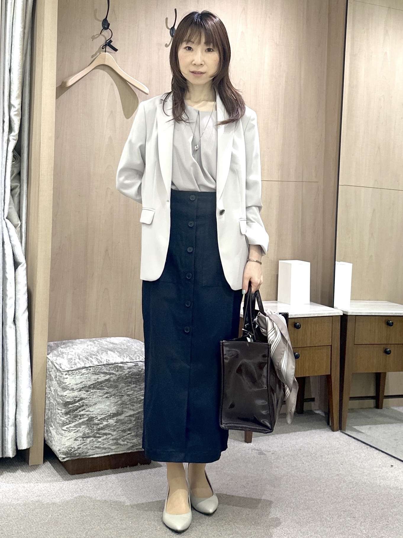 Miwaさんの「UNTITLED｜【セットアップ可/UV/接触冷感】エアリーテーラードジャケット」を使ったコーディネート