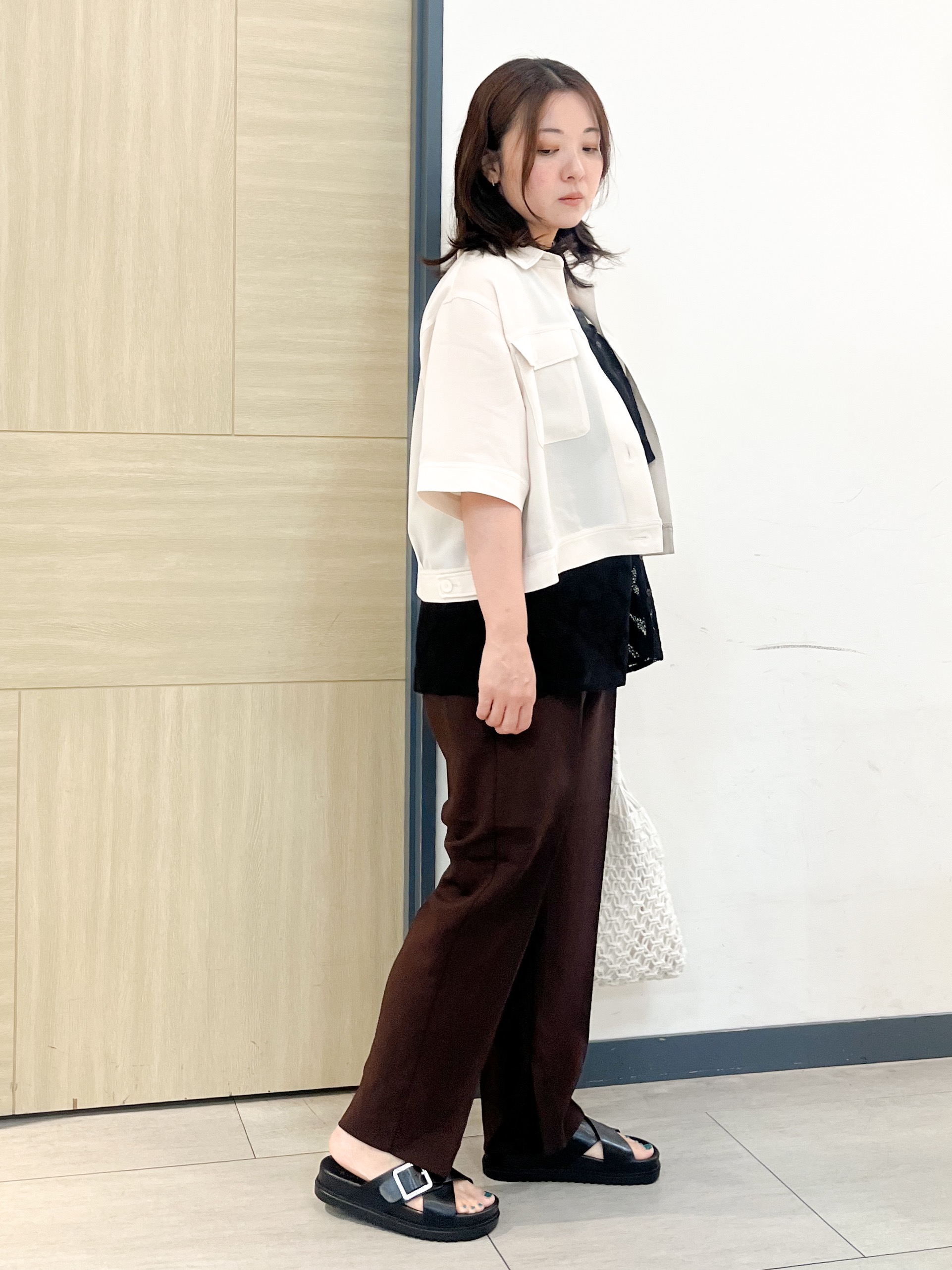 YOさんの「grove｜【吸水速乾・通気性・洗える】衿付きハーフジャケット」を使ったコーディネート