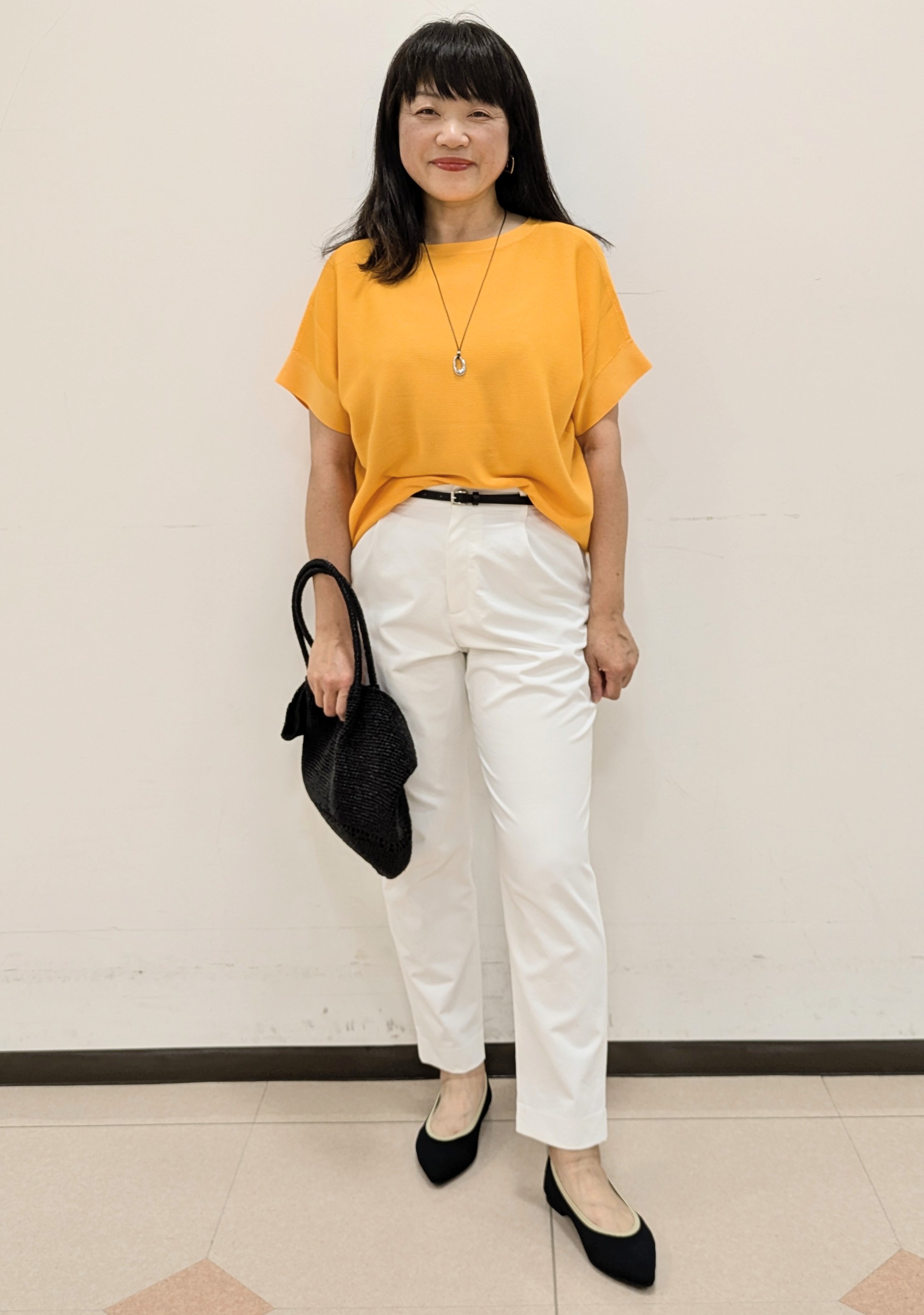 ともさんの「UNTITLED｜【11色展開/体型カバー】前後2WAYフレンチスリーブニット」を使ったコーディネート