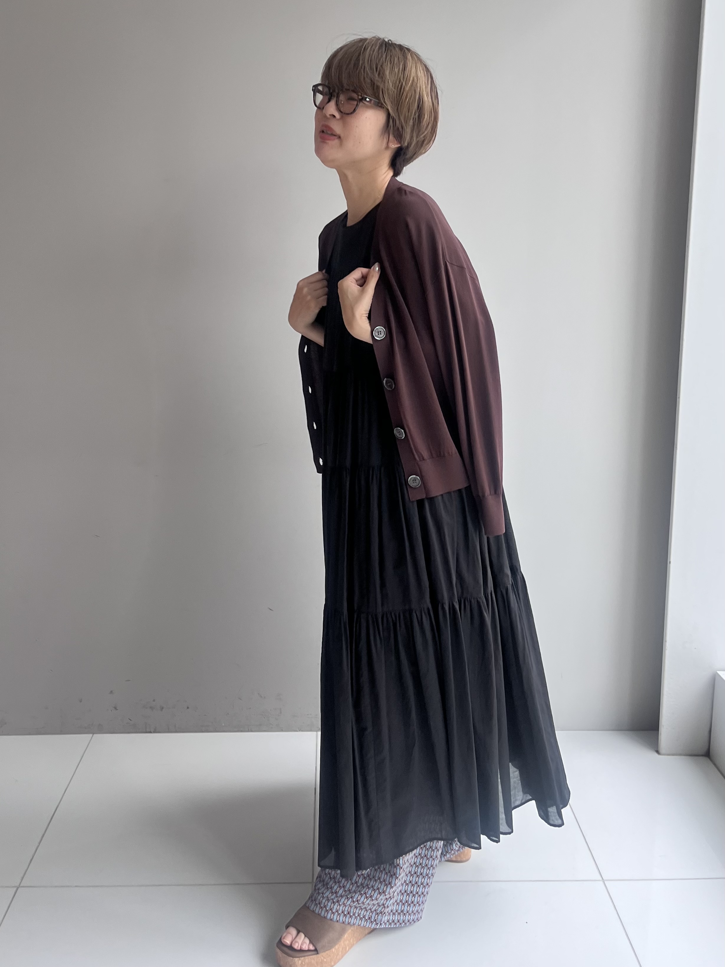Mariko.Sさんの「OPAQUE.CLIP｜【UV／接触冷感】Vネックリラクシーニットカーディガン《洗濯機OK／抗ピル》」を使ったコーディネート