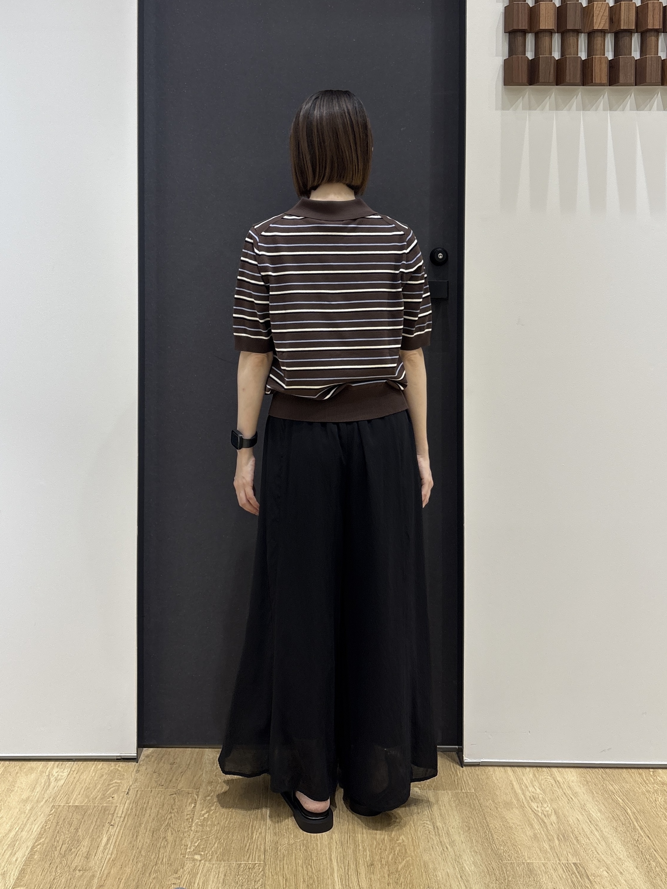 risaさんの「Dessin｜ポロ襟 ハーフスリーブニット」を使ったコーディネート