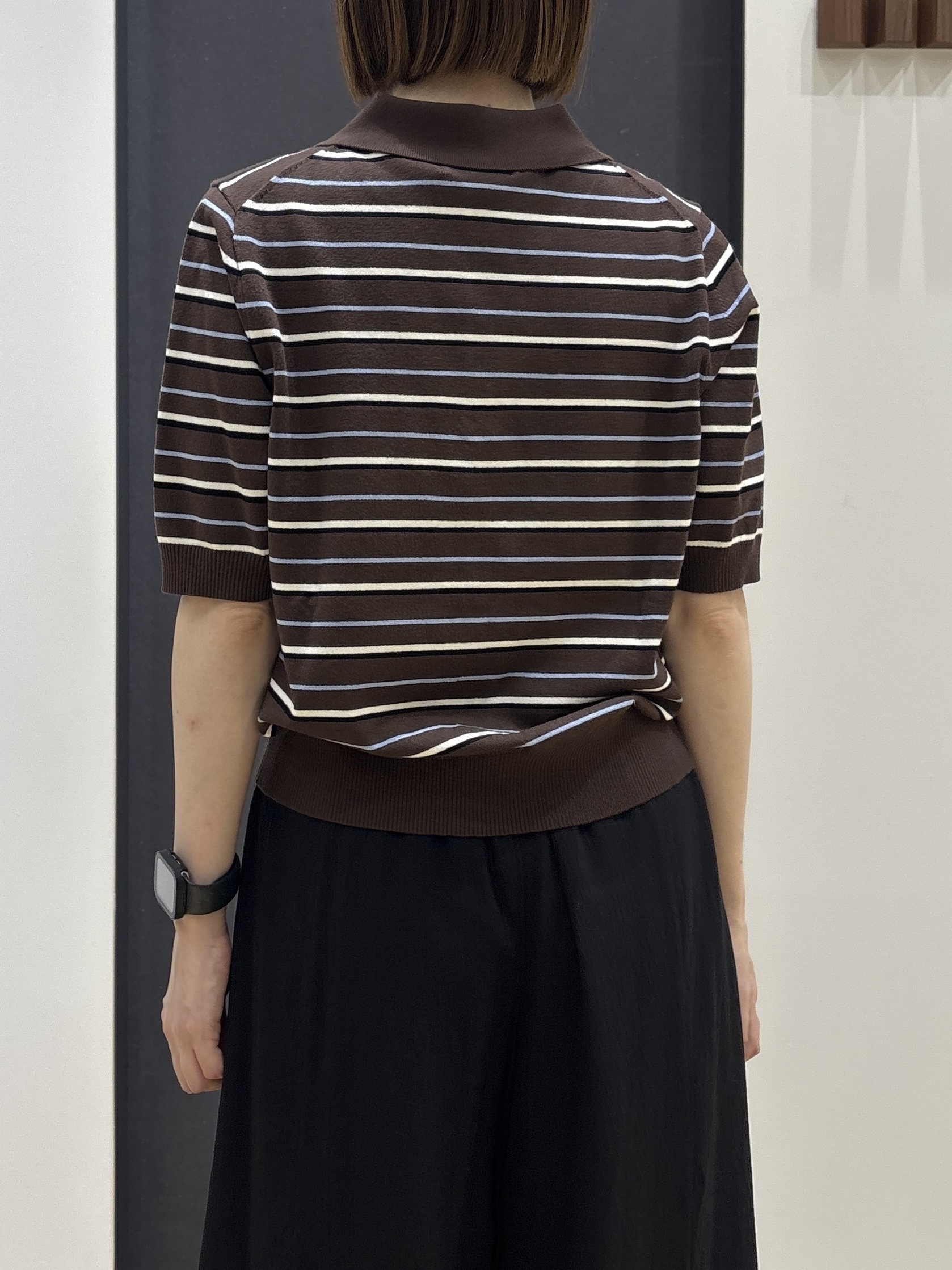 risaさんの「Dessin｜ポロ襟 ハーフスリーブニット」を使ったコーディネート