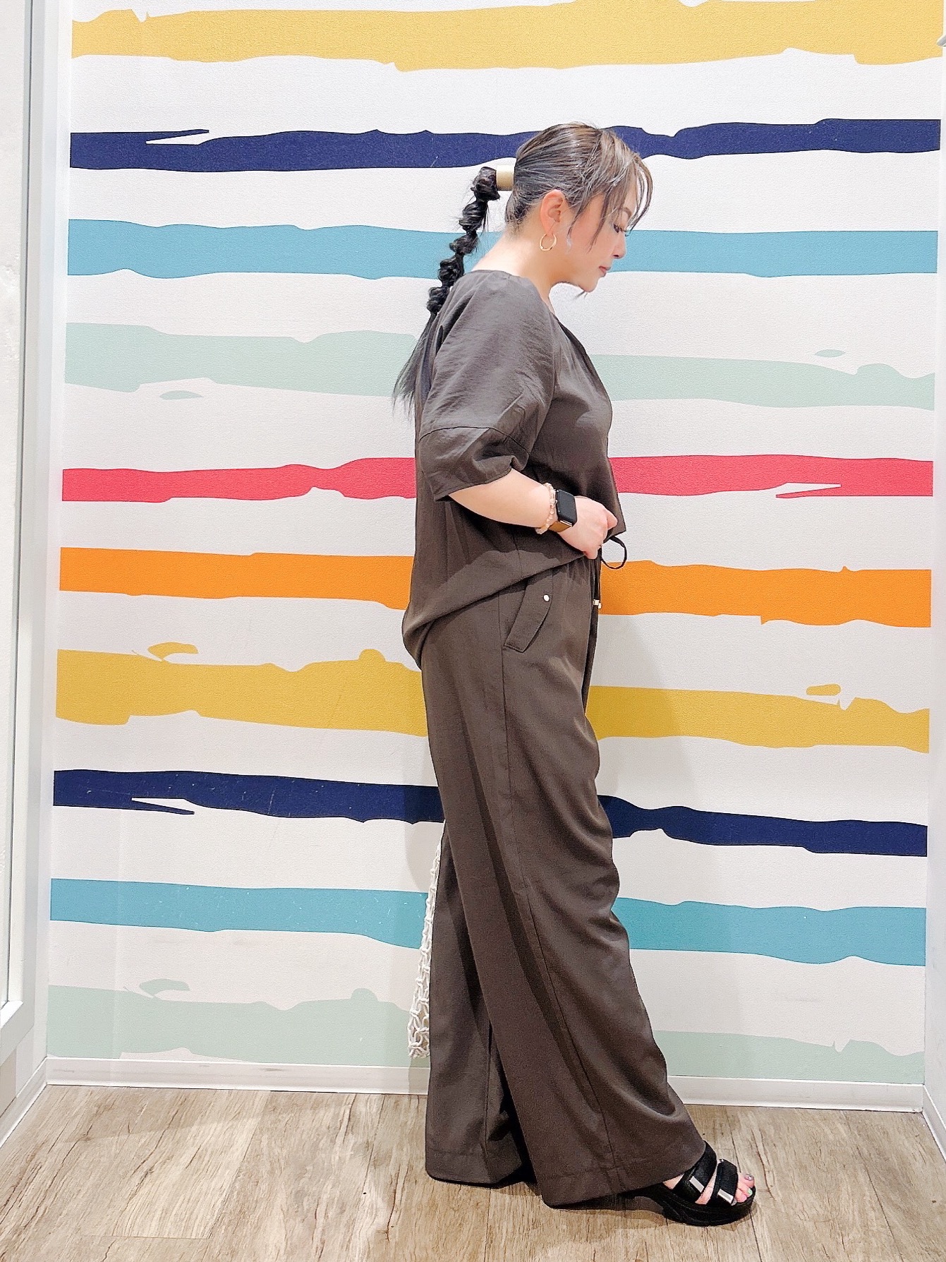 Peeさんの「SHOO･LA･RUE｜【S-LL/洗濯機可/セットアップ可】軽凛(かろりん) タックブラウス」を使ったコーディネート