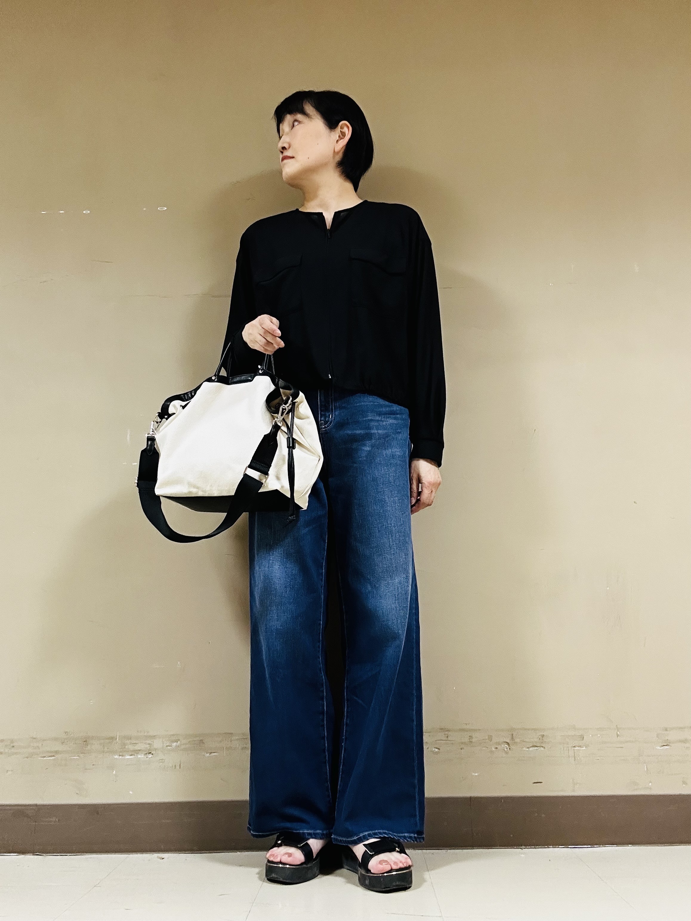 naoさんの「UNTITLED｜◆【洗える】シアーブルゾン」を使ったコーディネート