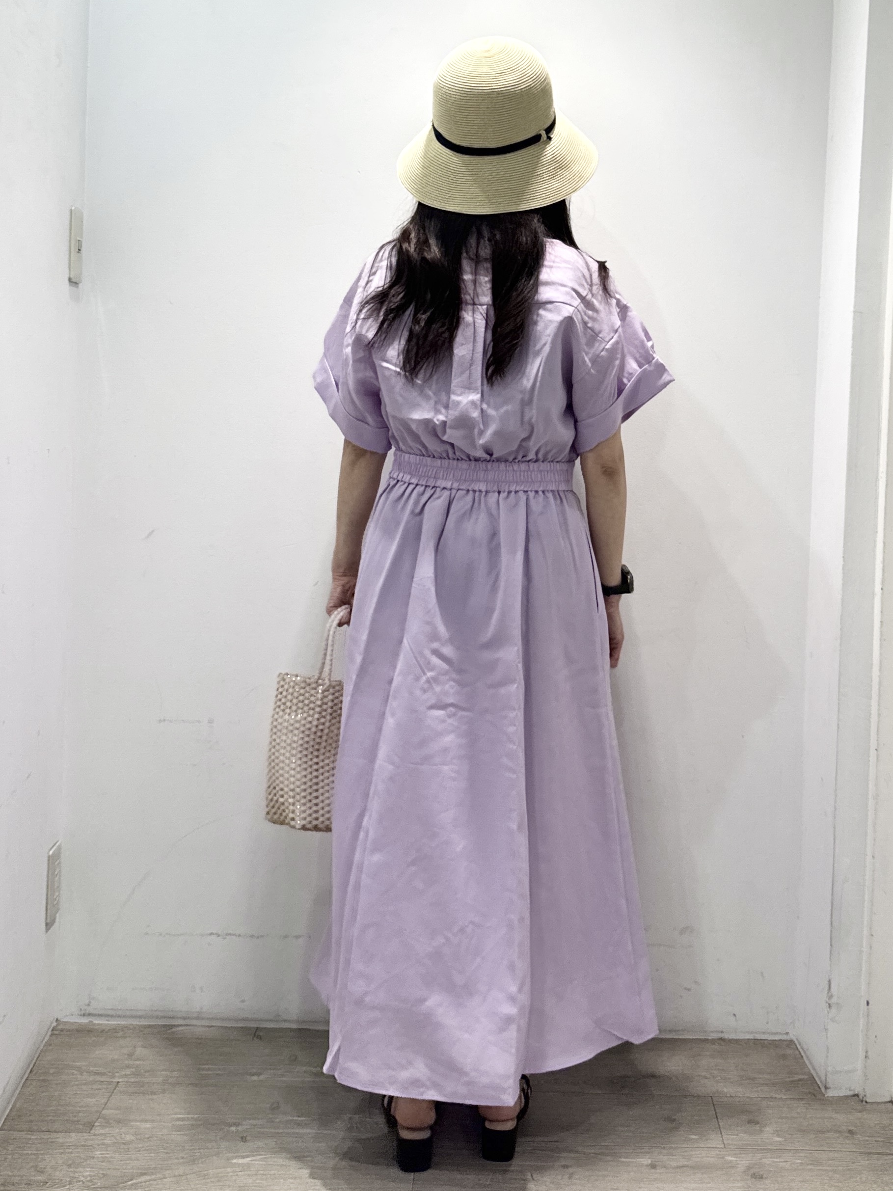 yuicciさんの「OPAQUE.CLIP｜【接触冷感／吸水速乾】リネンライク シャツワンピース《洗濯機OK》」を使ったコーディネート