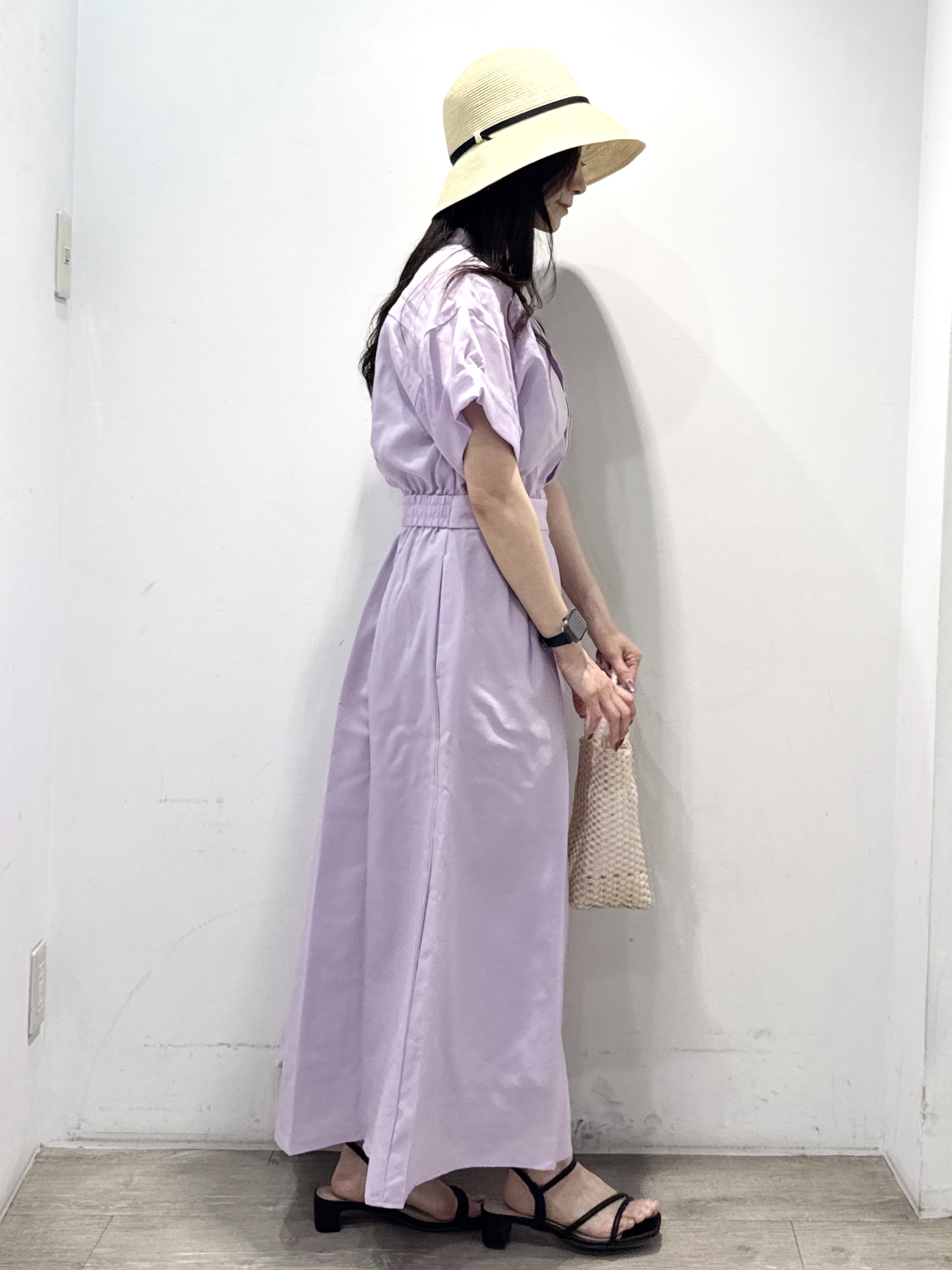 yuicciさんの「OPAQUE.CLIP｜【接触冷感／吸水速乾】リネンライク シャツワンピース《洗濯機OK》」を使ったコーディネート