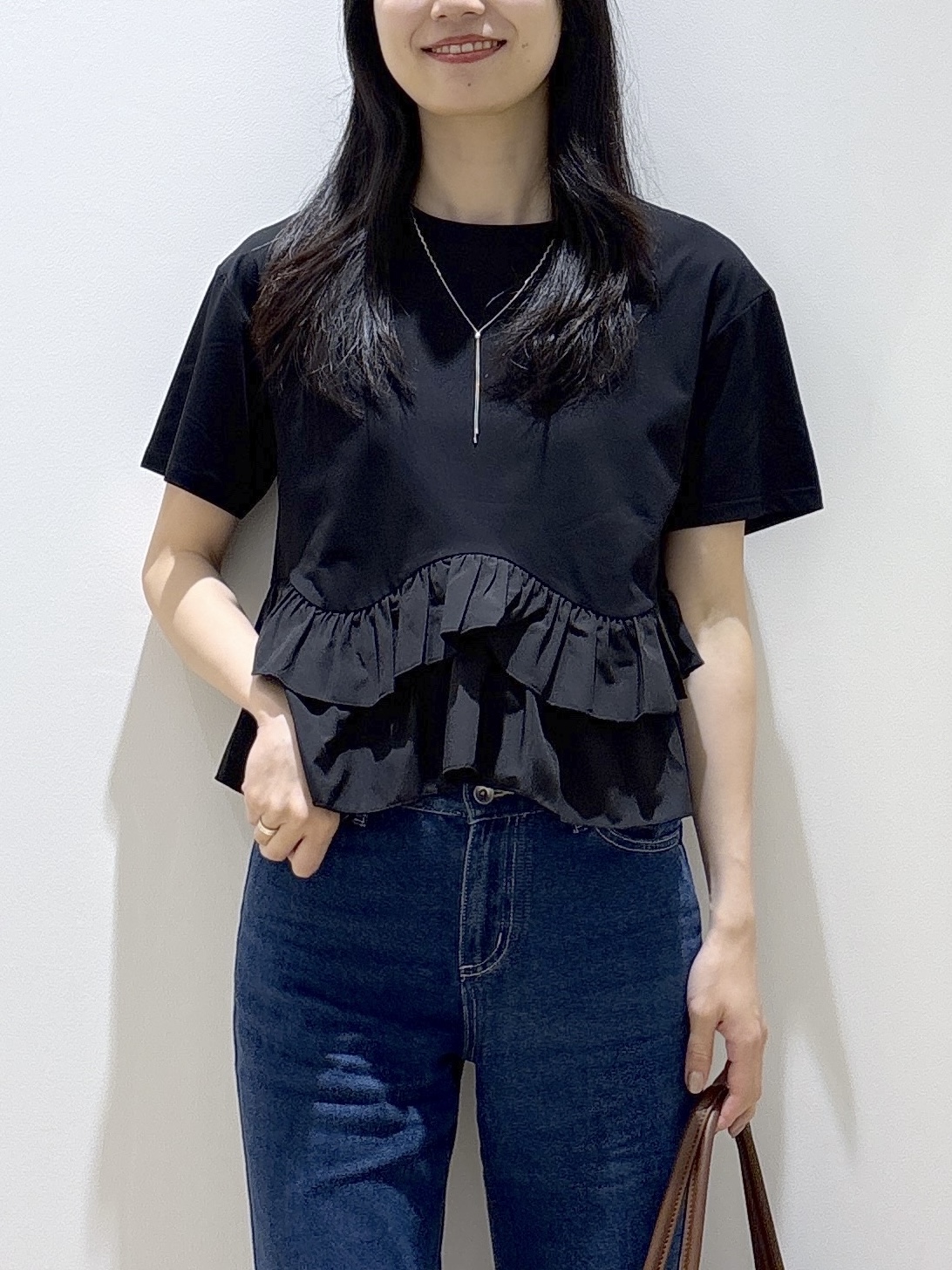 sachikoさんの「OPAQUE.CLIP｜裾フリルドッキングTシャツ【洗濯機OK】」を使ったコーディネート