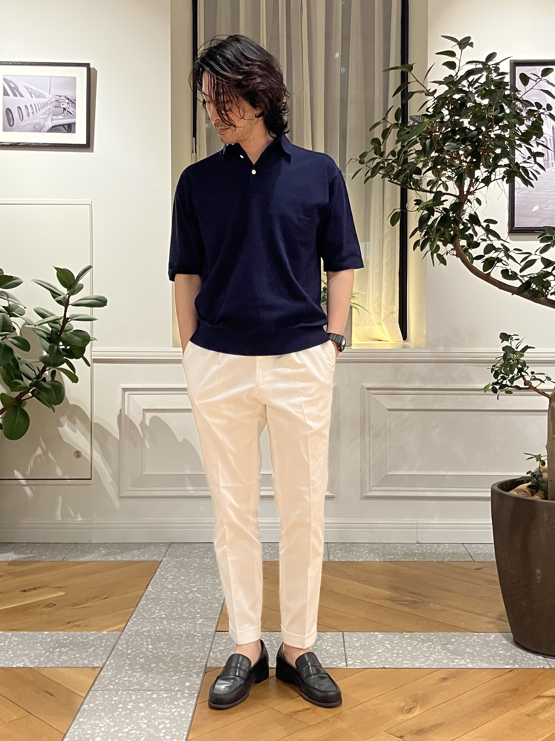 junyaさんの「DRESSTERIOR｜【干場義雅&times;DRESSTERIOR/再入荷】ウォッシャブル ニットポロシャツ」を使ったコーディネート
