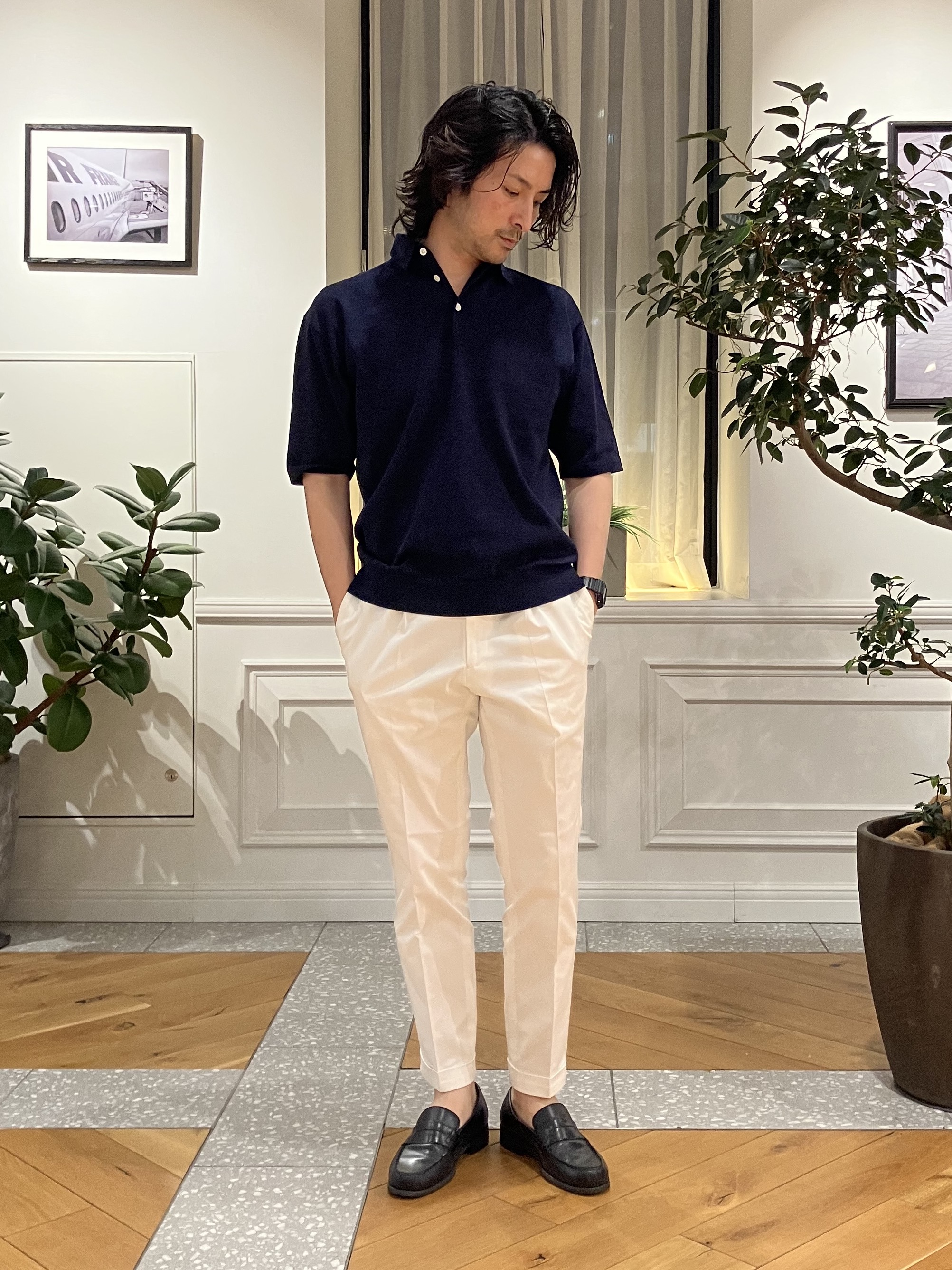 junyaさんの「DRESSTERIOR｜【干場義雅&times;DRESSTERIOR/再入荷】ウォッシャブル ニットポロシャツ」を使ったコーディネート