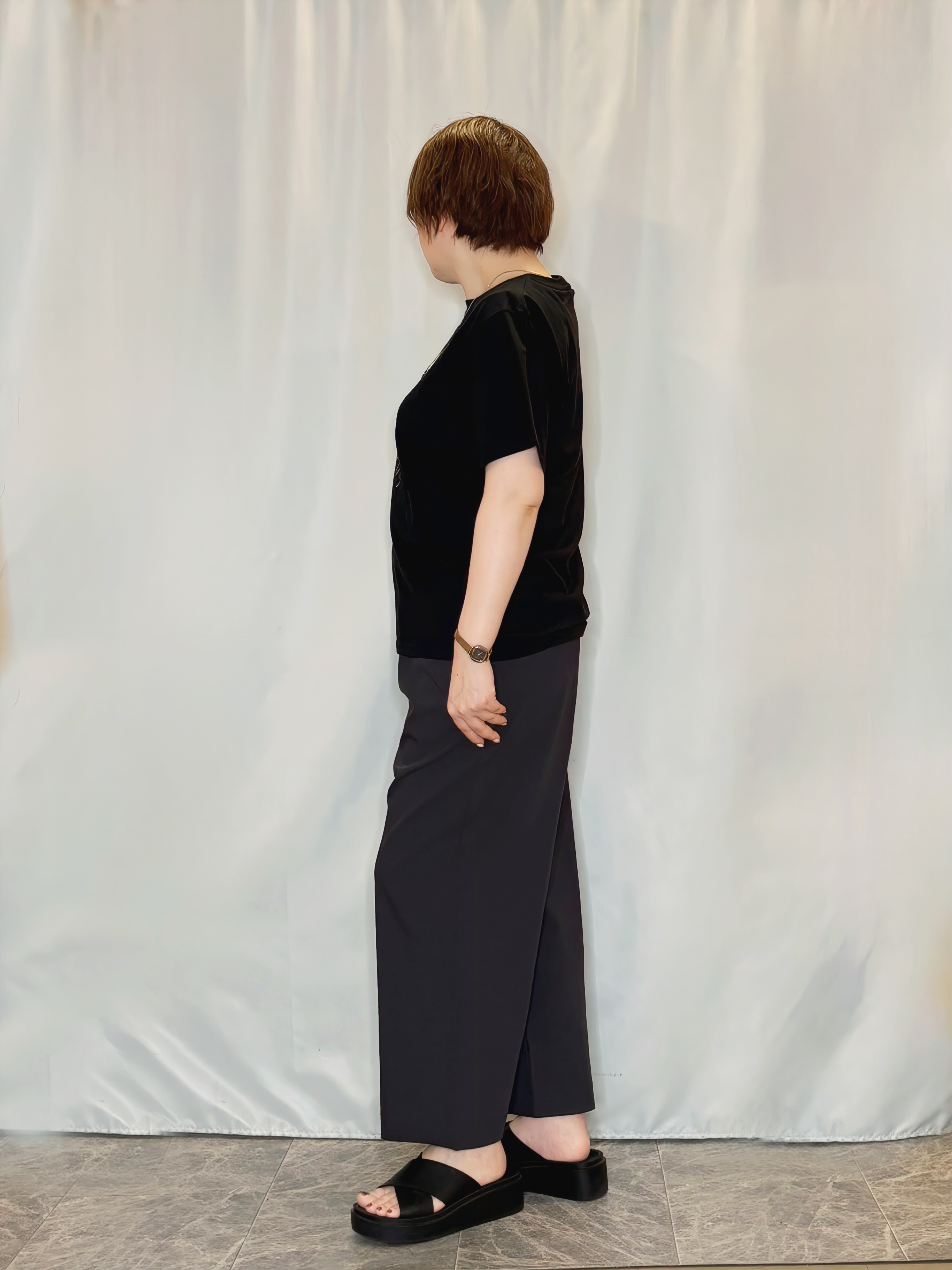 たみさんの「SHOO･LA･RUE｜【洗濯機可/S-LL】程よいVネックですっきり魅せる ジップアップ 7分袖シアーカーディガン」を使ったコーディネート