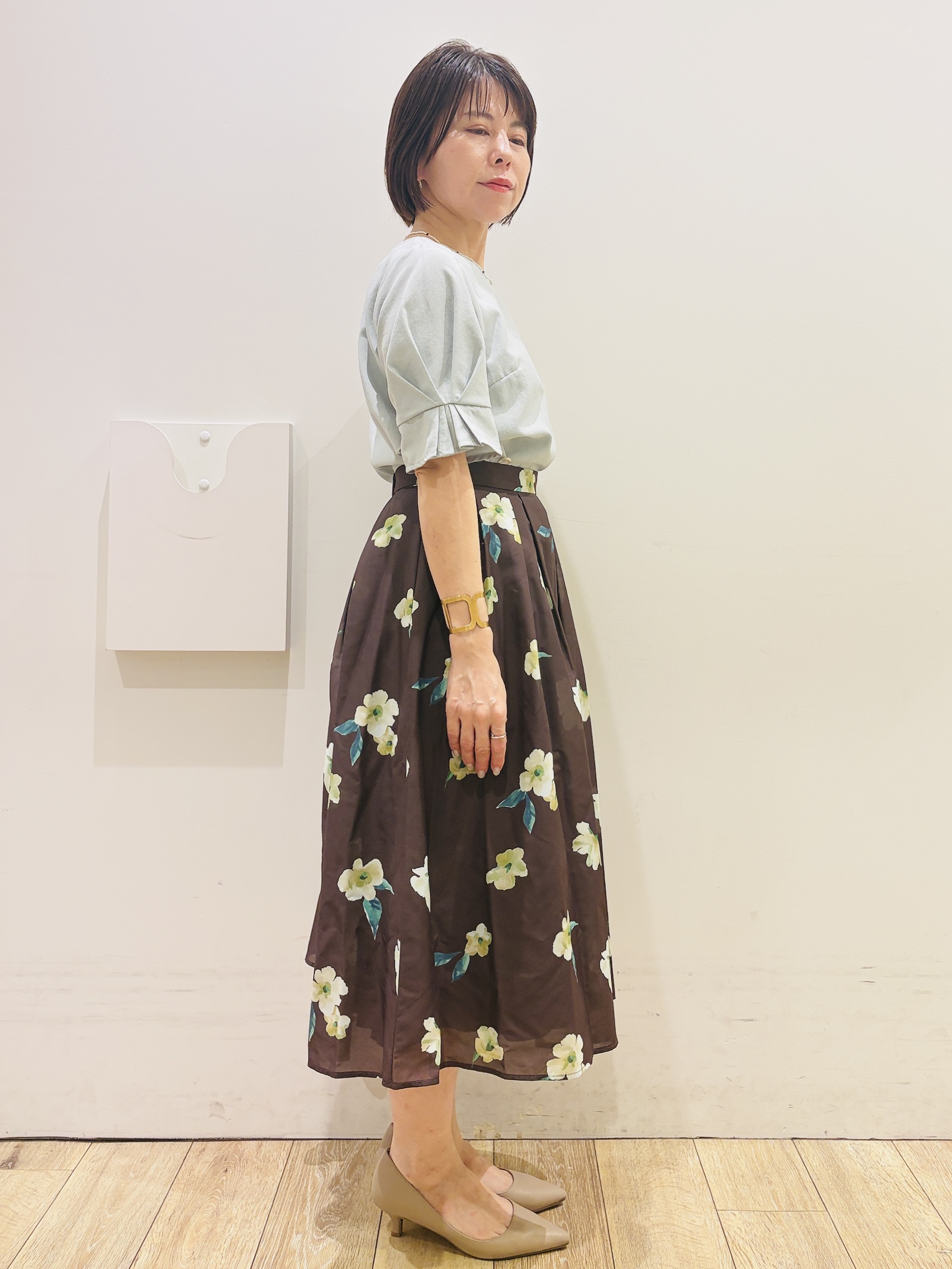 YUKOさんの「index｜【接触冷感／防シワ】ひんやり7分袖テーラードジャケット《洗濯機OK》」を使ったコーディネート
