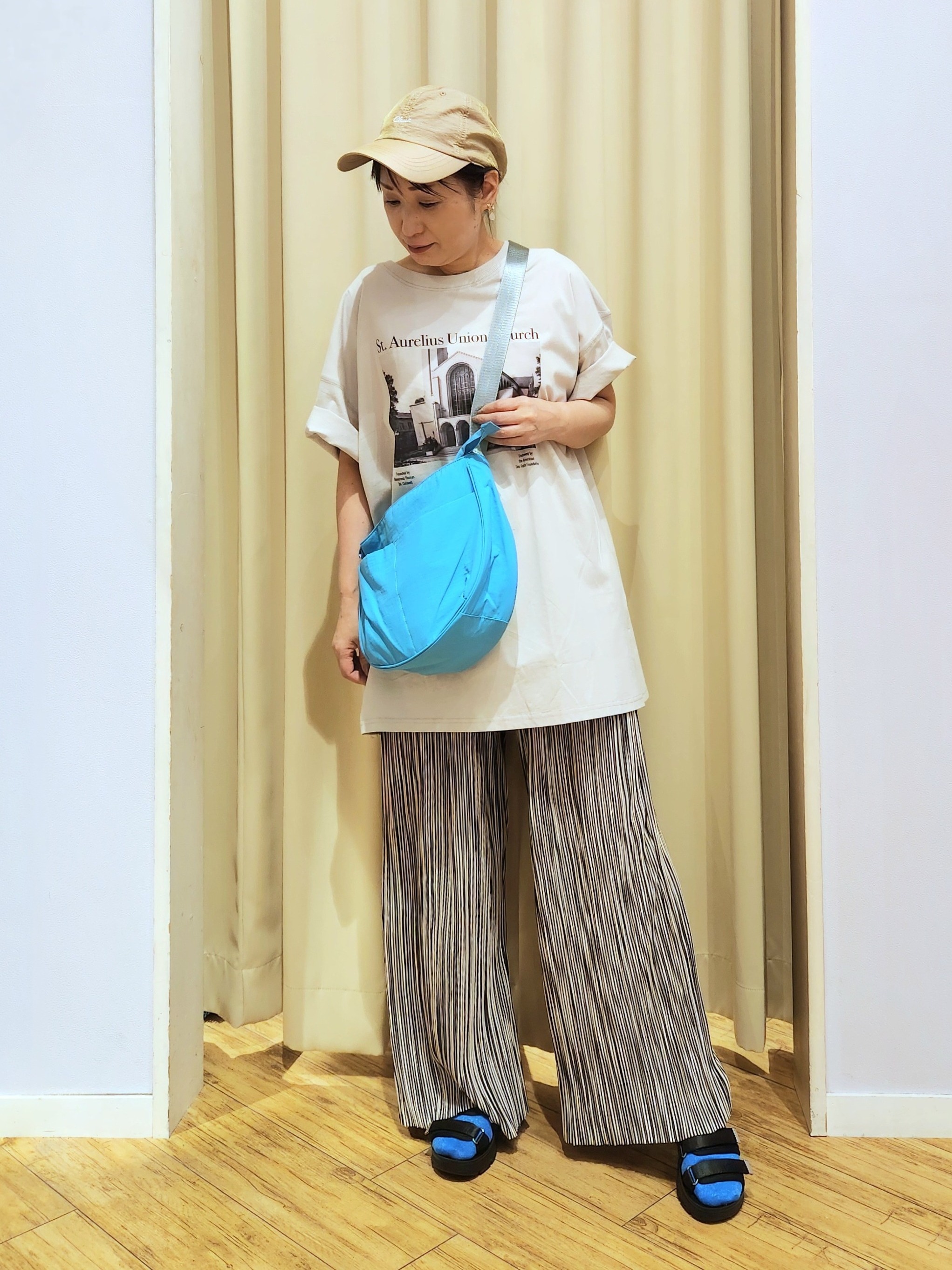 くまさんの「SHOO･LA･RUE｜【体型カバー】ゆるっとBIGアソートTシャツ」を使ったコーディネート
