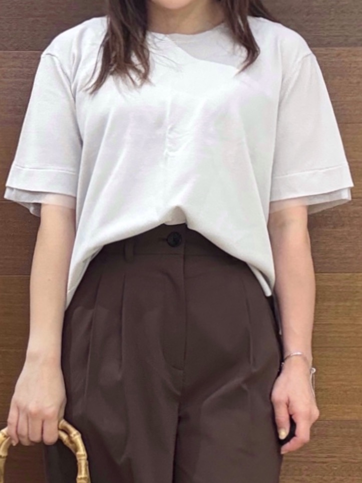maichiさんの「OPAQUE.CLIP｜【UV／接触冷感／抗ピル】シアー＆レイヤード風さらりニット《洗濯機OK》」を使ったコーディネート