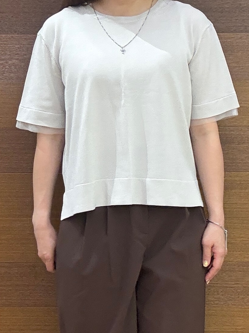 maichiさんの「OPAQUE.CLIP｜【UV／接触冷感／抗ピル】シアー＆レイヤード風さらりニット《洗濯機OK》」を使ったコーディネート