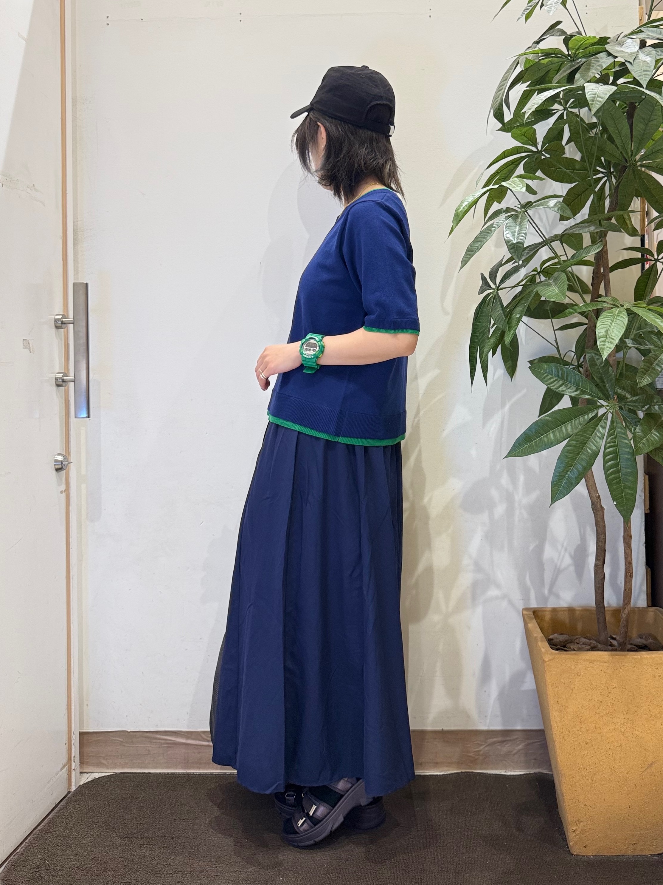 misakiさんの「SHOO･LA･RUE｜【二の腕隠れる/コットン混】配色使いで差がつく 洗える五分袖ニット」を使ったコーディネート