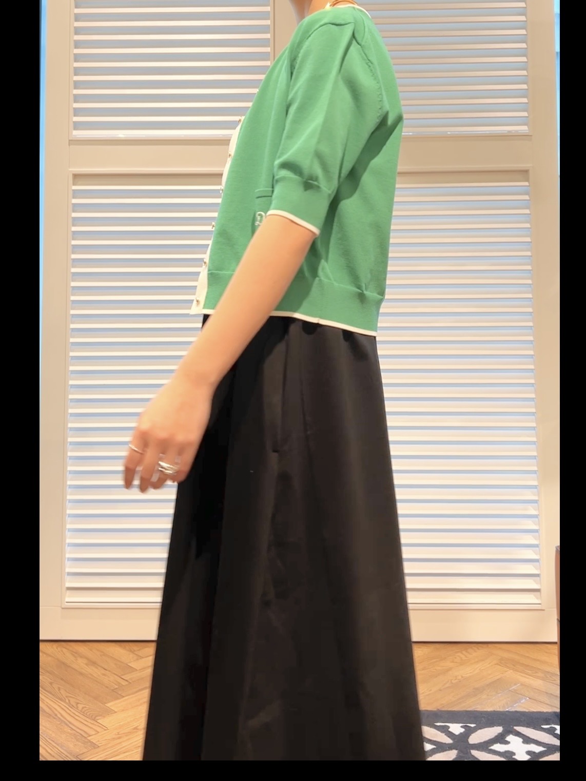 OCHIAIさんの「DRESSTERIOR｜【接触冷感／抗菌防臭／消臭/ウォッシャブル】アイスクリアコットン フレンチスリーブワンピース」を使ったコーディネート