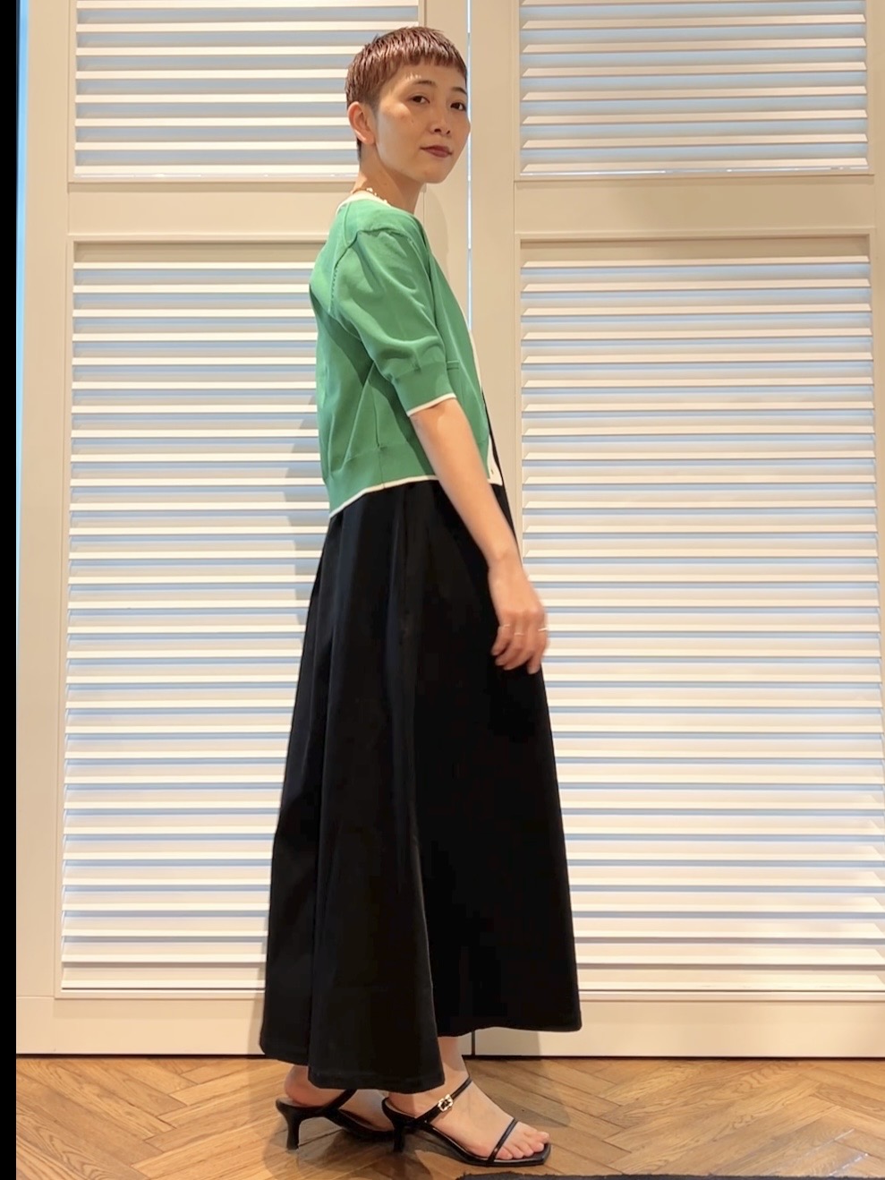 OCHIAIさんの「DRESSTERIOR｜【接触冷感／抗菌防臭／消臭/ウォッシャブル】アイスクリアコットン フレンチスリーブワンピース」を使ったコーディネート