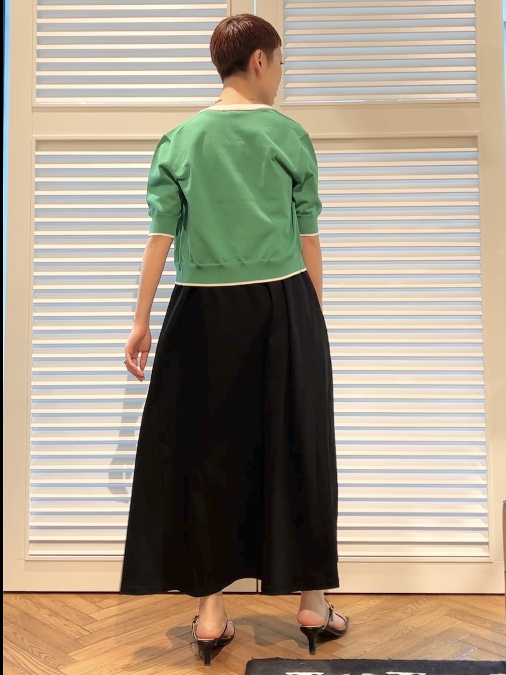 OCHIAIさんの「DRESSTERIOR｜【接触冷感／抗菌防臭／消臭/ウォッシャブル】アイスクリアコットン フレンチスリーブワンピース」を使ったコーディネート