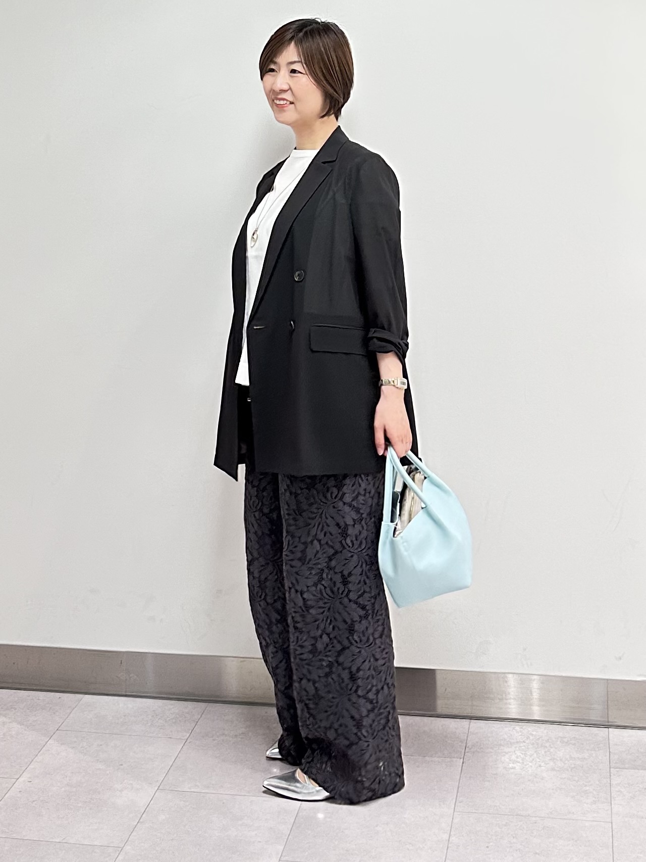 みなこさんの「UNTITLED｜◆【セットアップ可/接触冷感/通気性】ドライシアーダブルジャケット」を使ったコーディネート