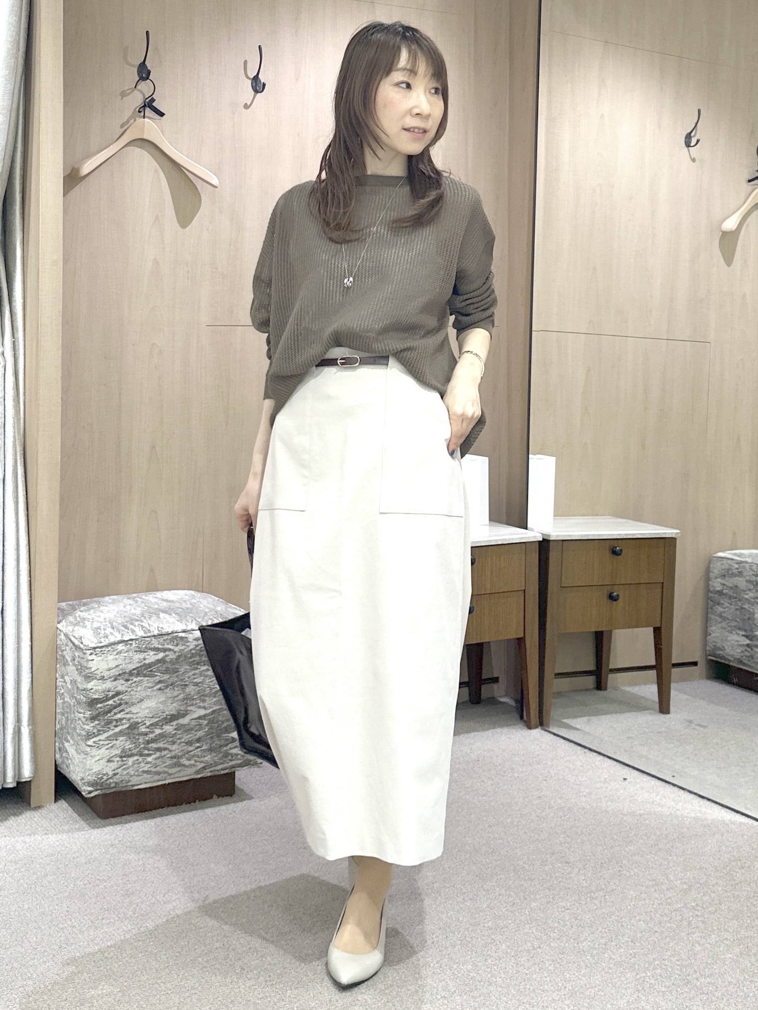Miwaさんの「UNTITLED｜◆シアーメッシュニット」を使ったコーディネート