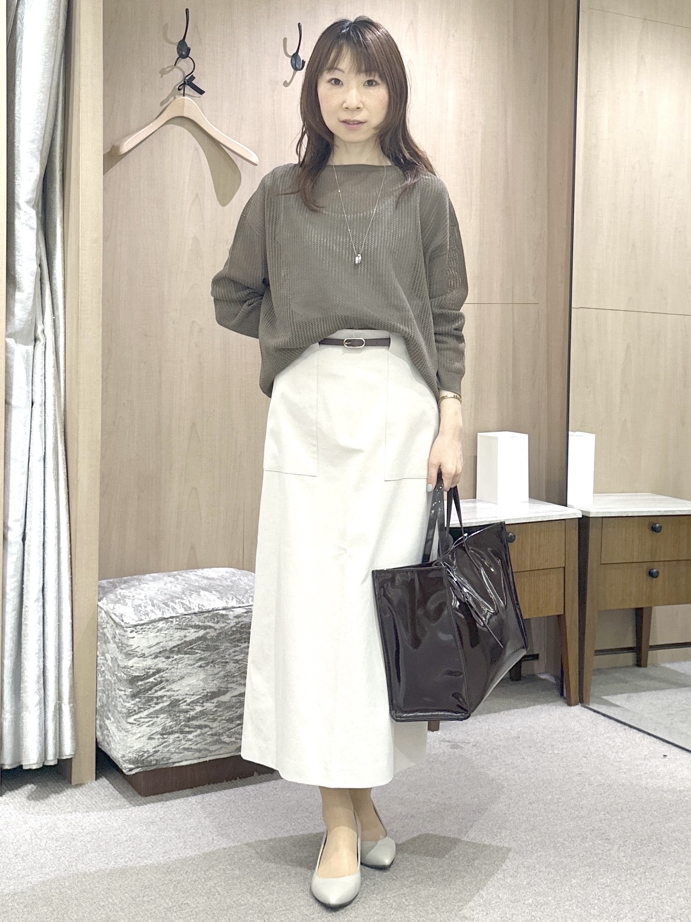 Miwaさんの「UNTITLED｜◆シアーメッシュニット」を使ったコーディネート