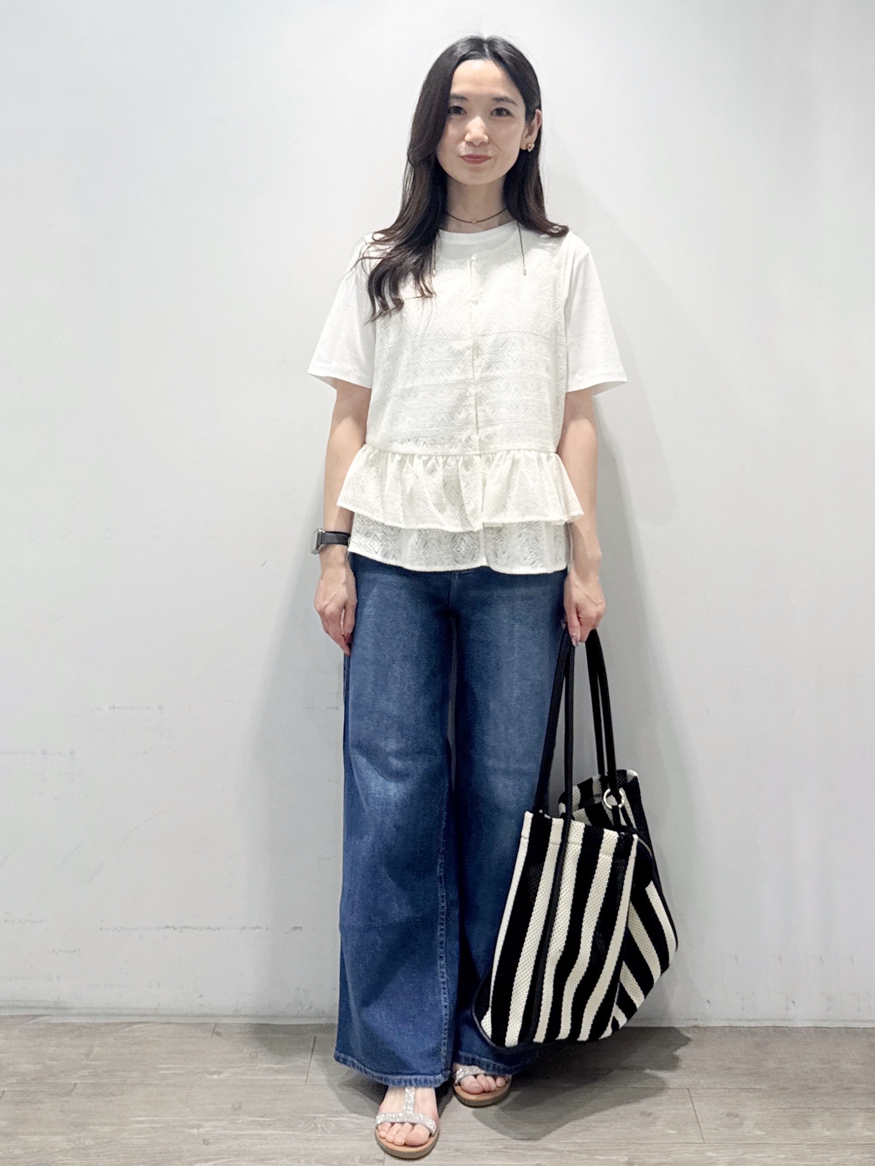 yuicciさんの「OPAQUE.CLIP｜オーガニックコットン混ベーシックTシャツ【洗濯機OK】《SS～LL》」を使ったコーディネート