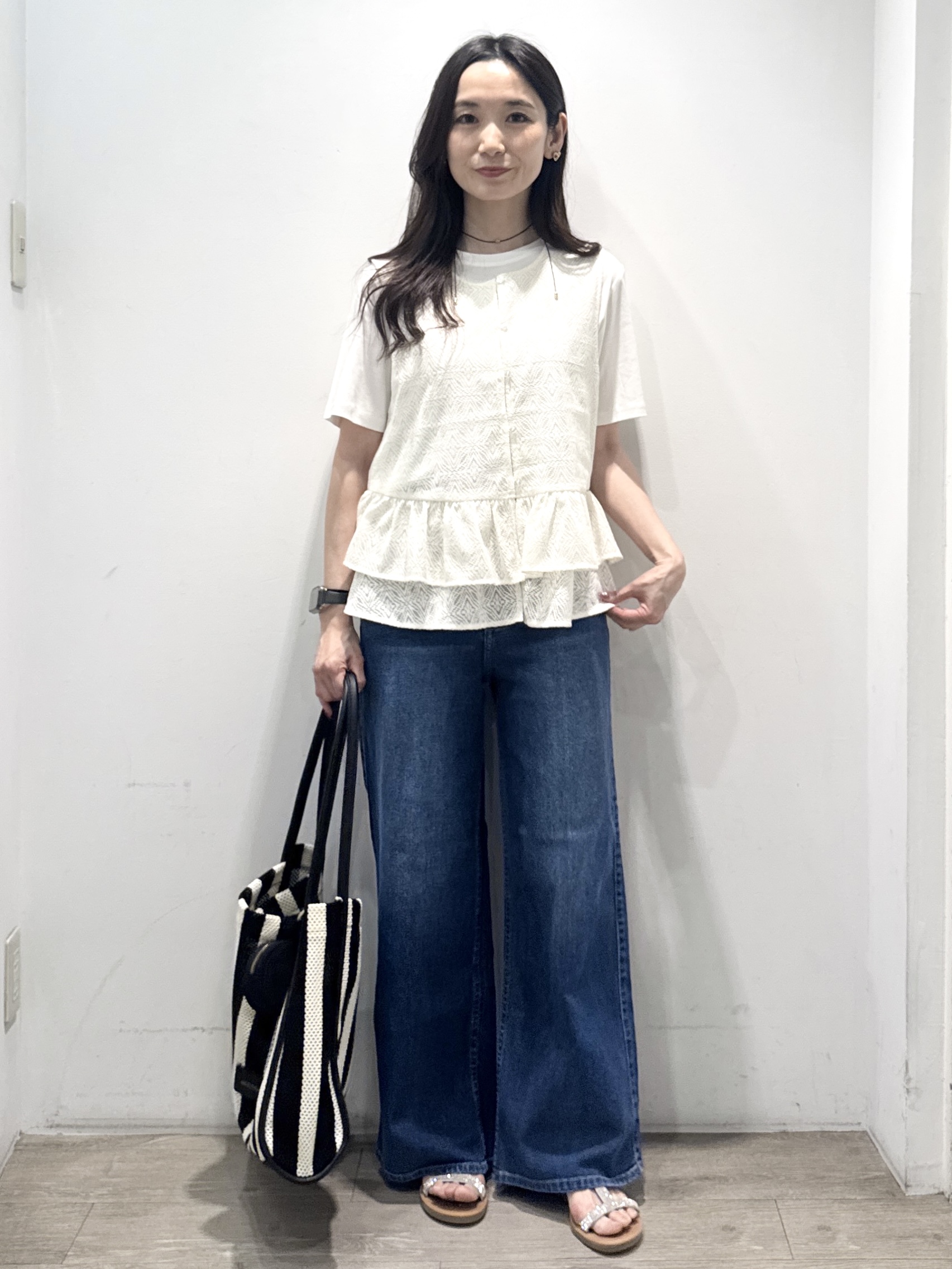 yuicciさんの「OPAQUE.CLIP｜オーガニックコットン混ベーシックTシャツ【洗濯機OK】《SS～LL》」を使ったコーディネート