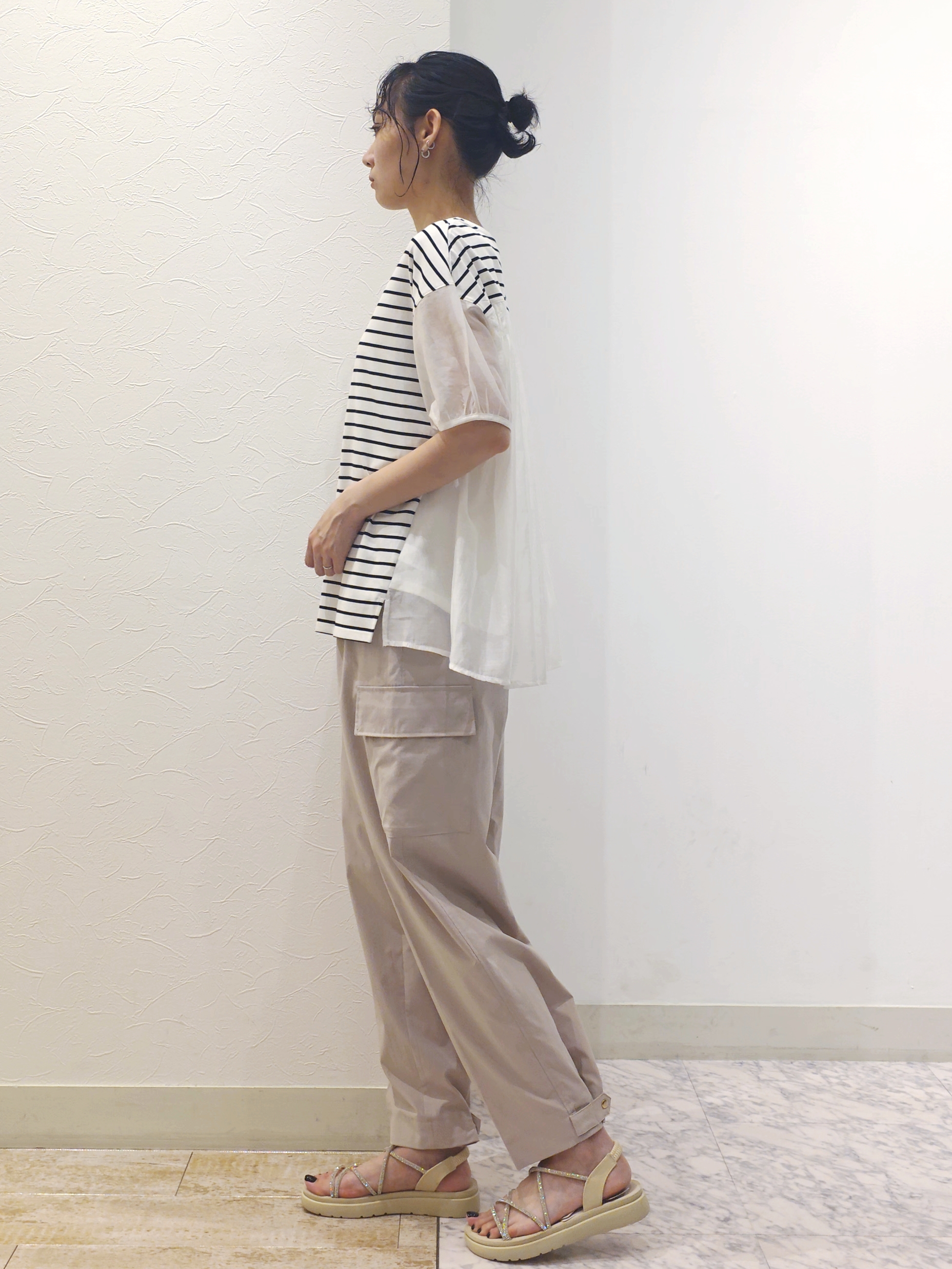 ケイさんの「grove｜【UVカット】体型カバー叶う、バックプリーツTシャツ」を使ったコーディネート
