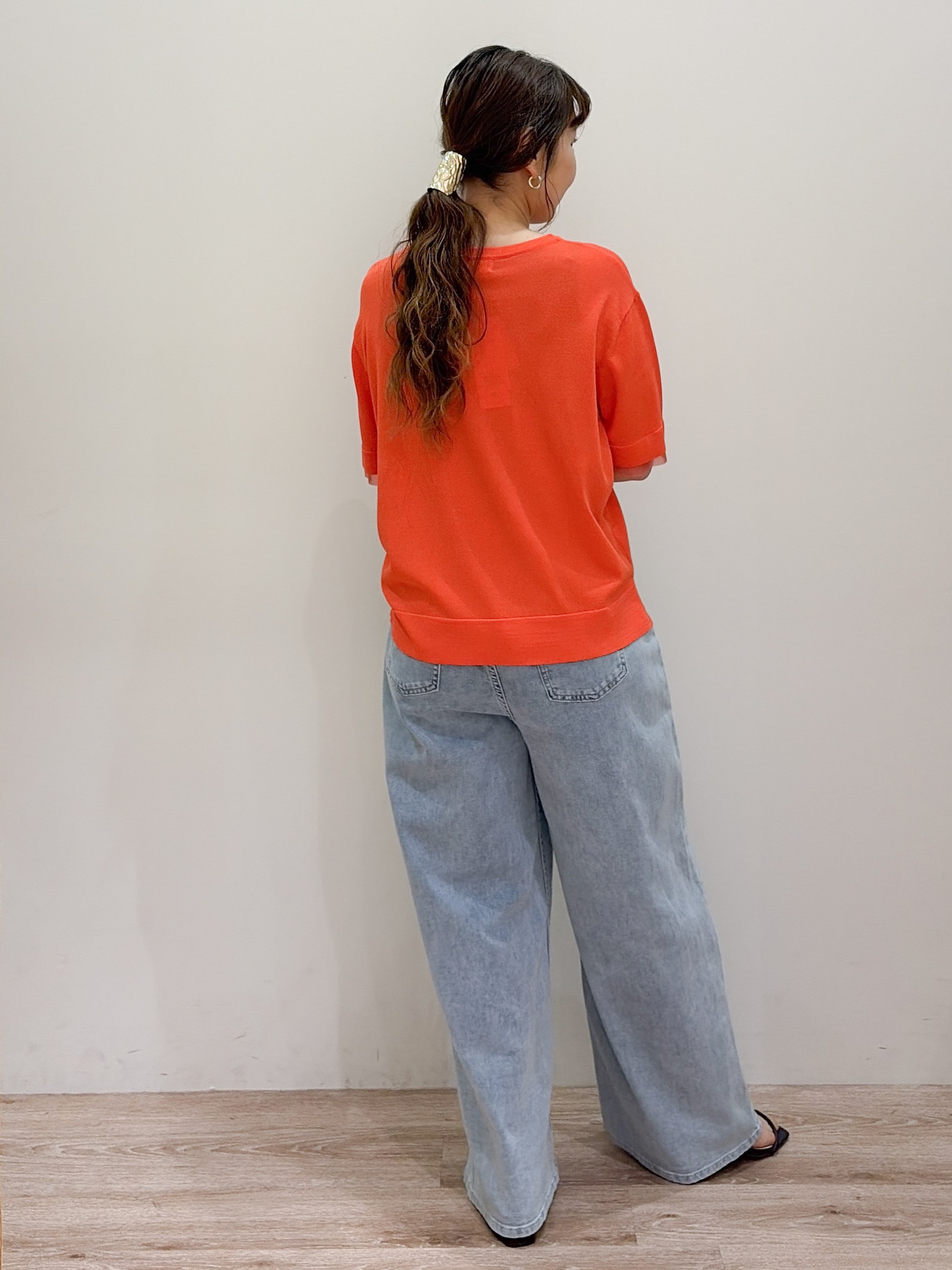 risayanさんの「OPAQUE.CLIP｜【UV／接触冷感／抗ピル】シアー＆レイヤード風さらりニット《洗濯機OK》」を使ったコーディネート