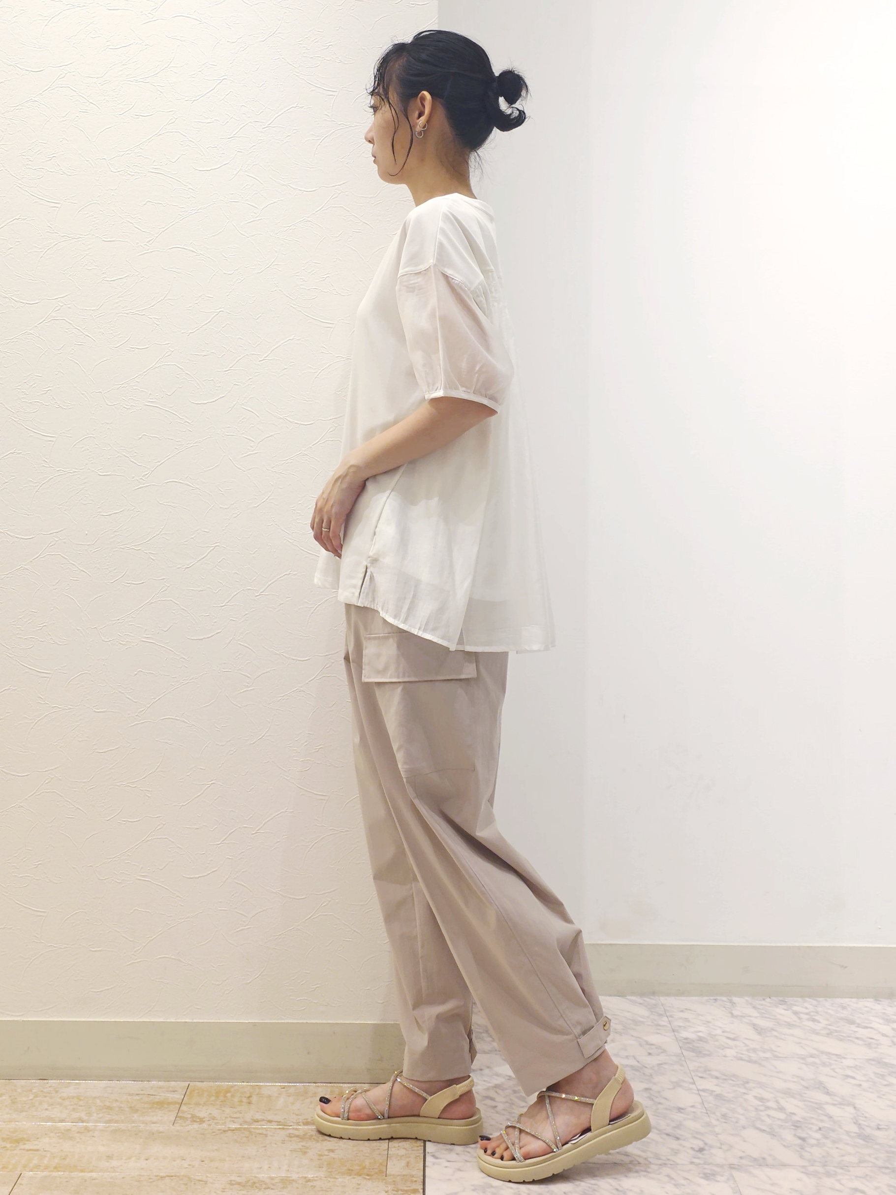 ケイさんの「grove｜【UVカット】体型カバー叶う、バックプリーツTシャツ」を使ったコーディネート
