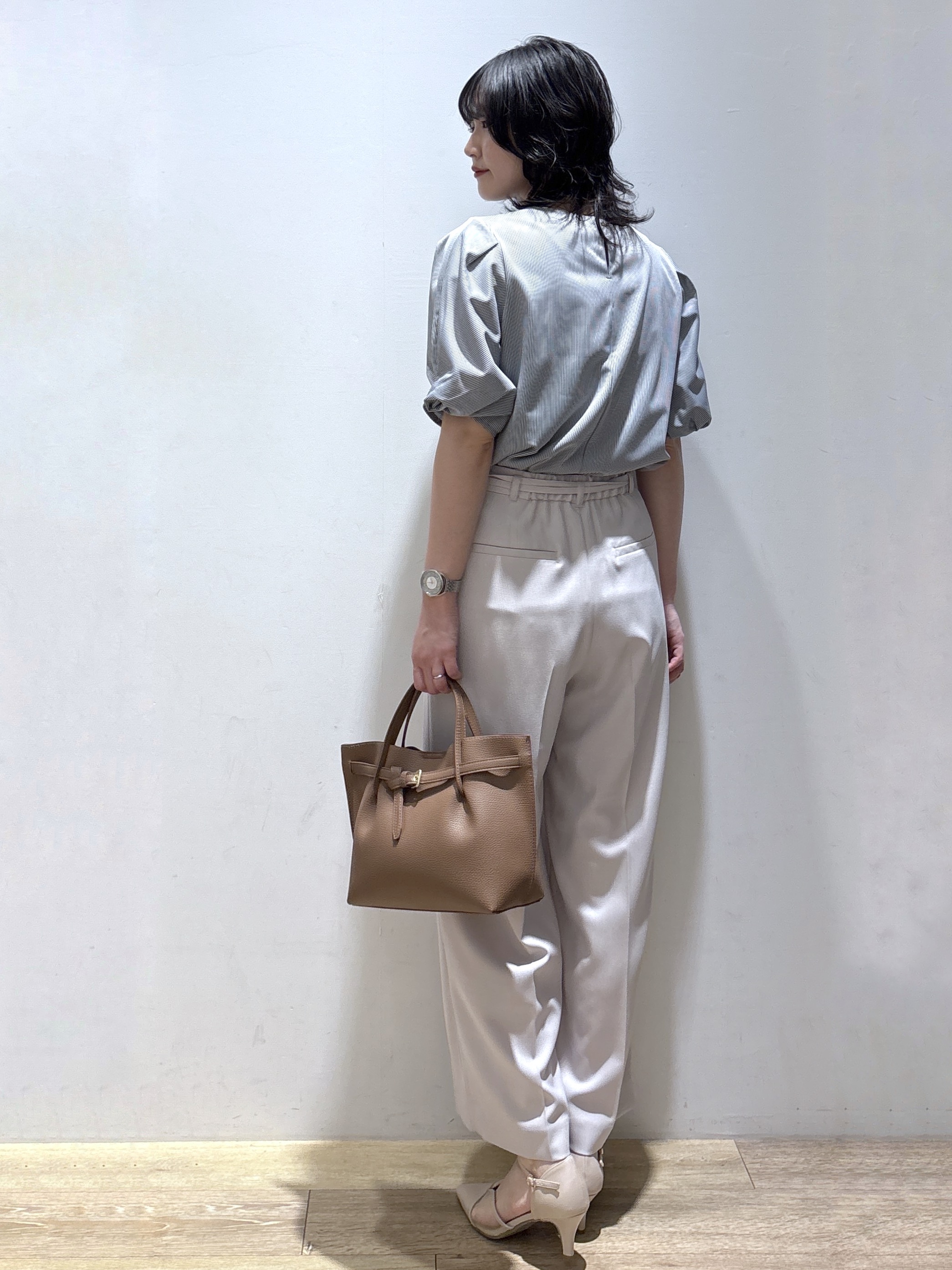 mizukiさんの「index｜【吸水速乾】ストライプ調デザインスリーブトップス《洗濯機OK》」を使ったコーディネート