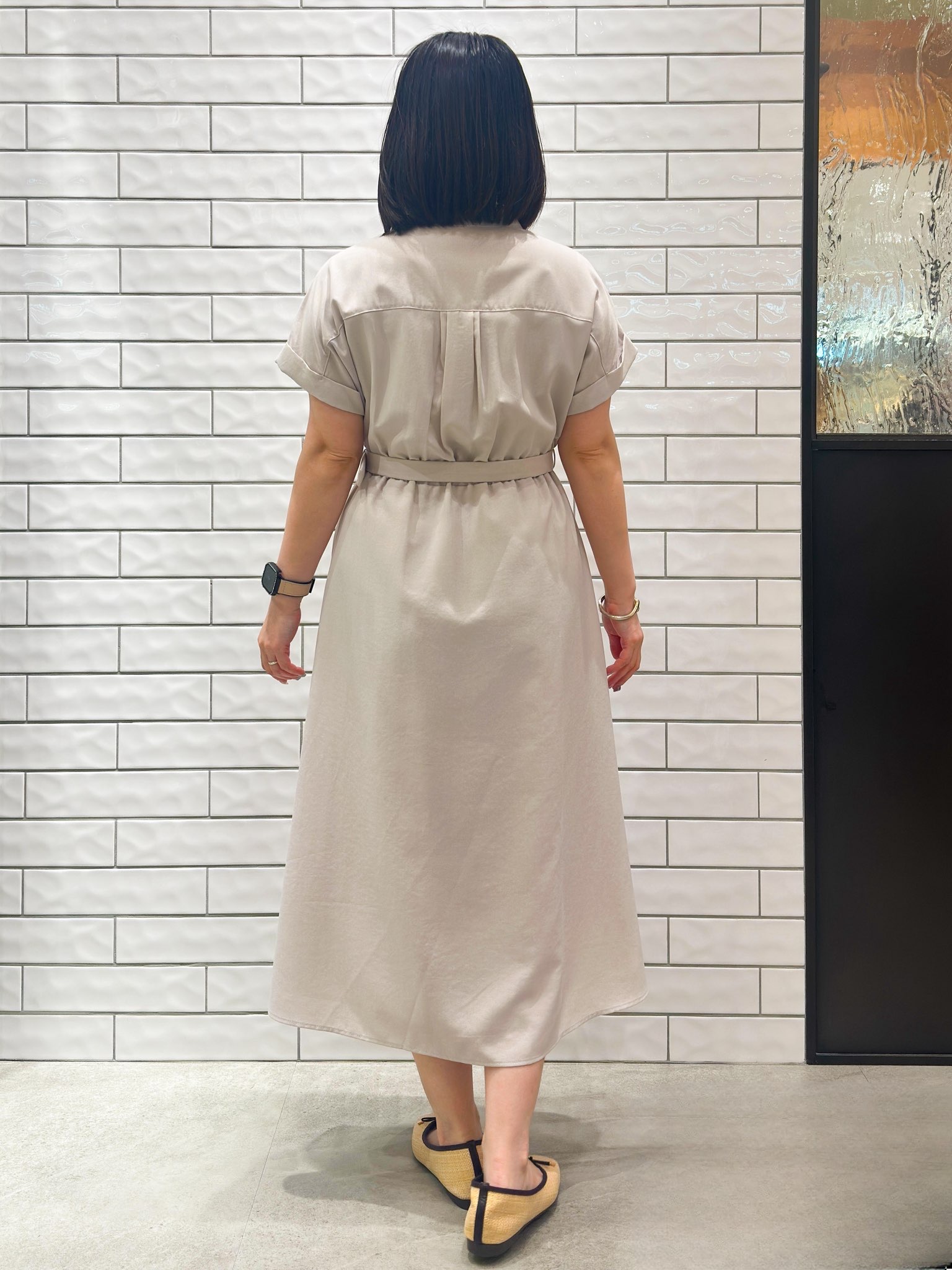 Minさんの「OPAQUE.CLIP｜ダブルポケットスキッパーワンピース【防シワ／洗濯機OK】《XS～3L／6col》」を使ったコーディネート