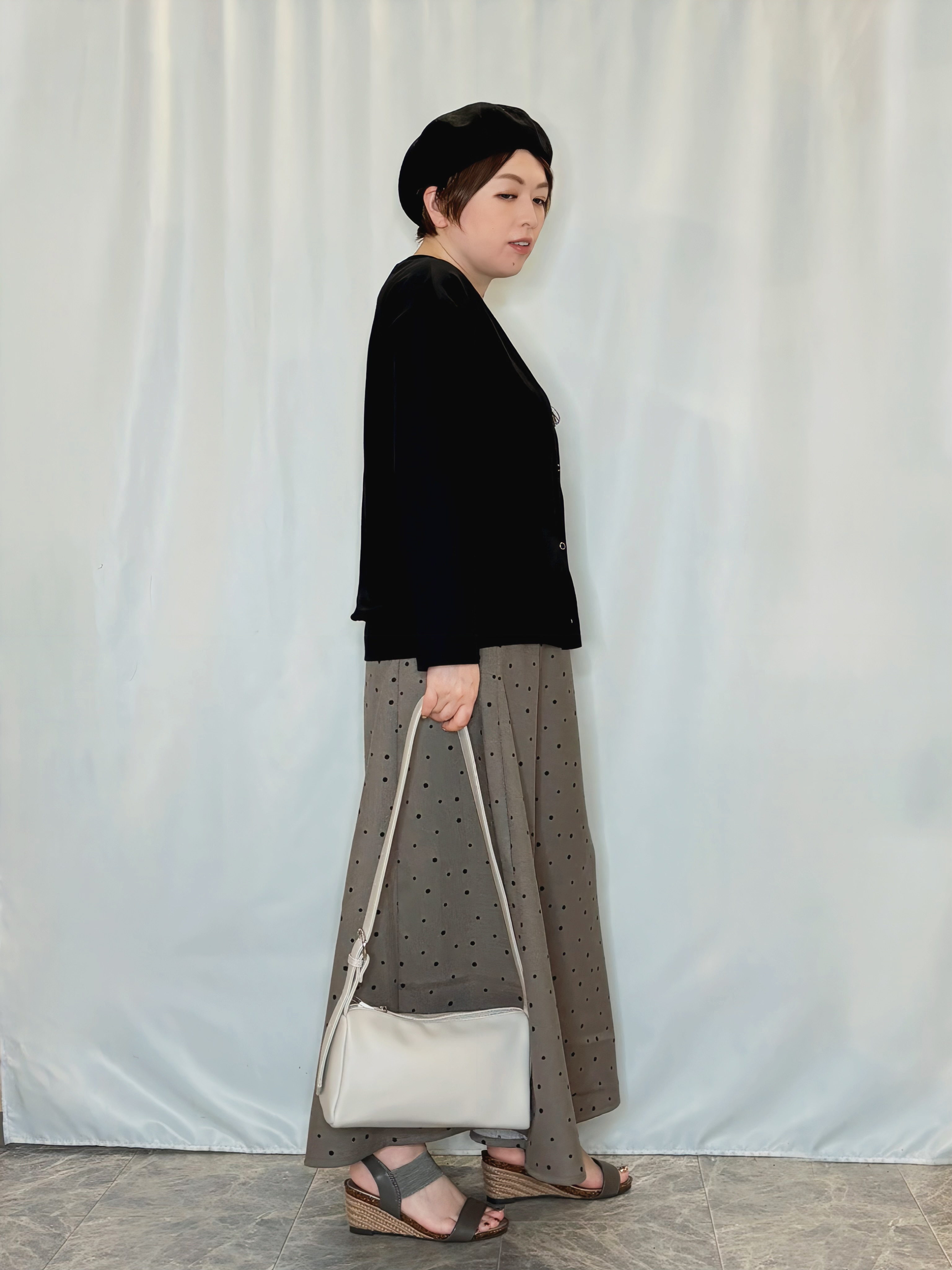 たみさんの「SHOO･LA･RUE｜【UV/S-LL】着ごこちなめらか カノコ編みカーディガン」を使ったコーディネート