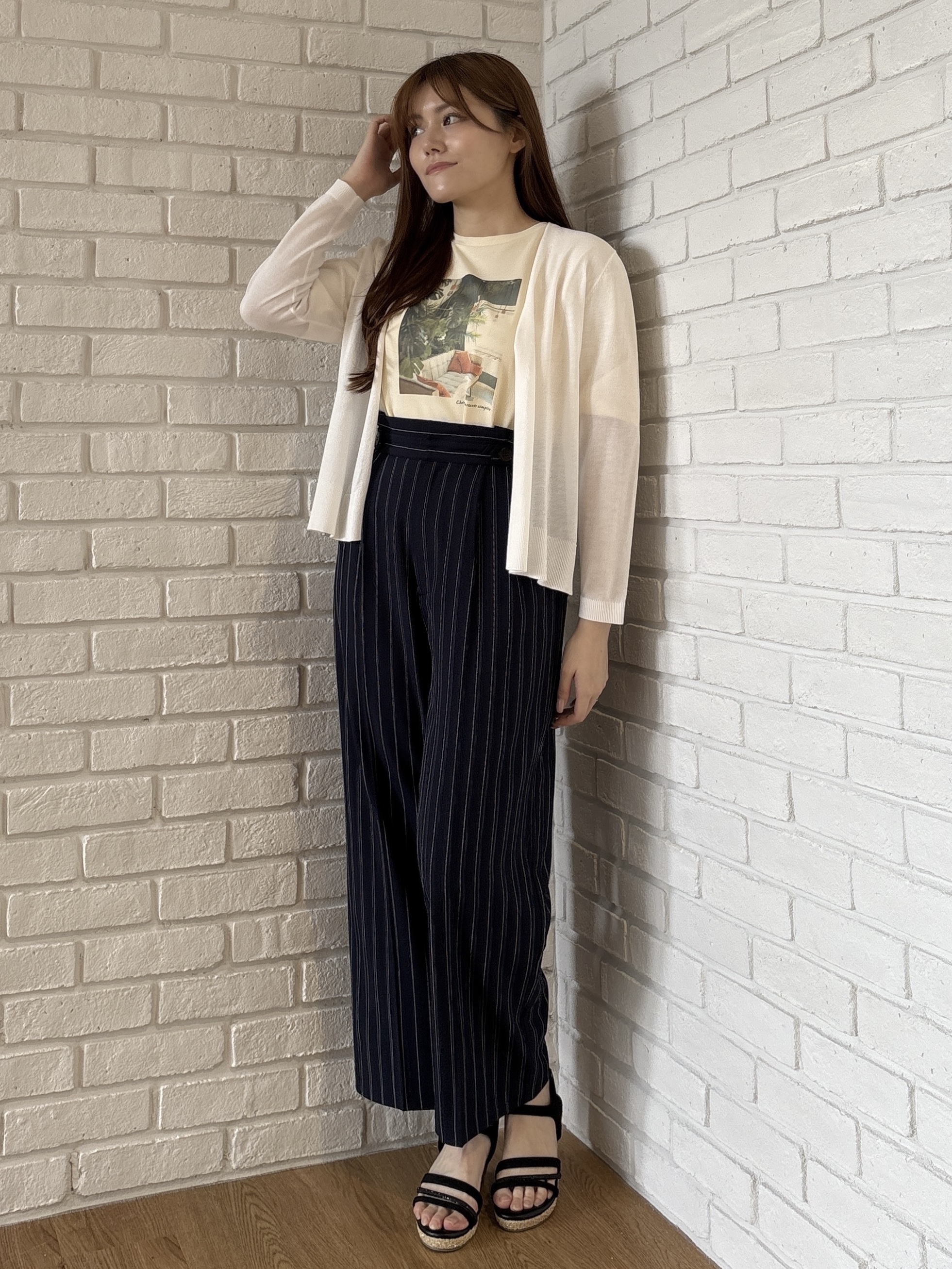 sayaさんの「grove｜高評価！【UVカット】ベーシックショートカーディガン」を使ったコーディネート