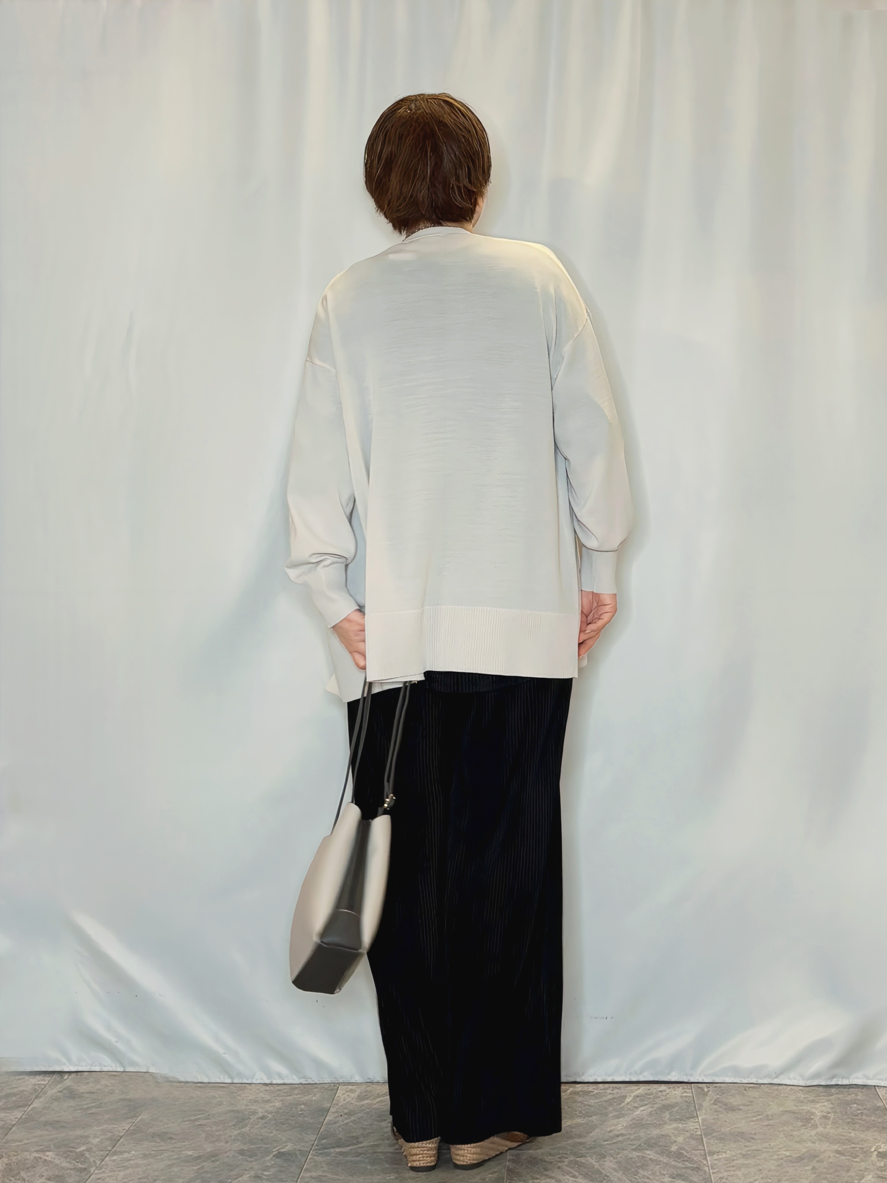 たみさんの「SHOO･LA･RUE｜【洗濯機可/UV】さらっとしたタッチが心地よい ミドルカーディガン」を使ったコーディネート
